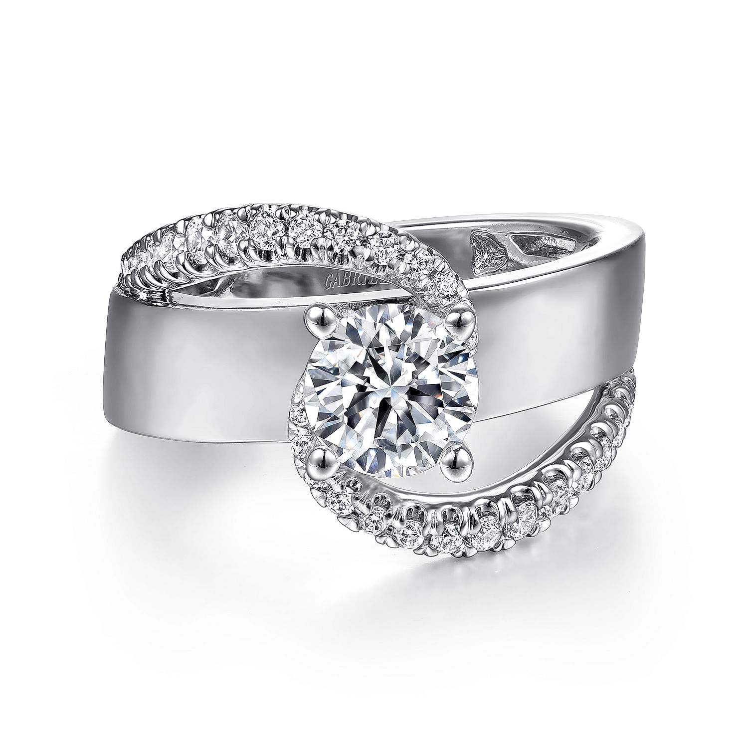 Emerie - 14K White Gold Round Diamond Engagement Ring