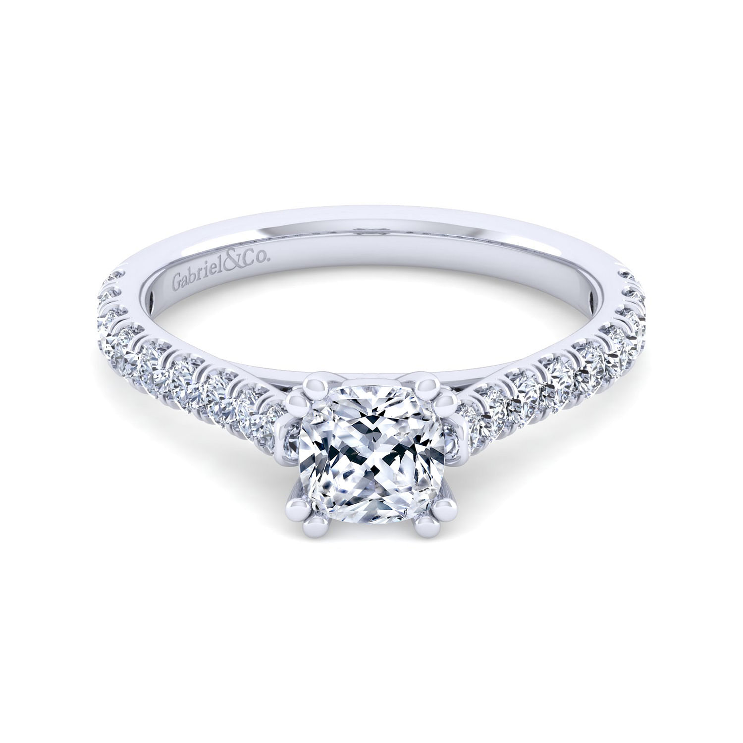 Erica - 14K White Gold Cushion Cut Diamond Engagement Ring