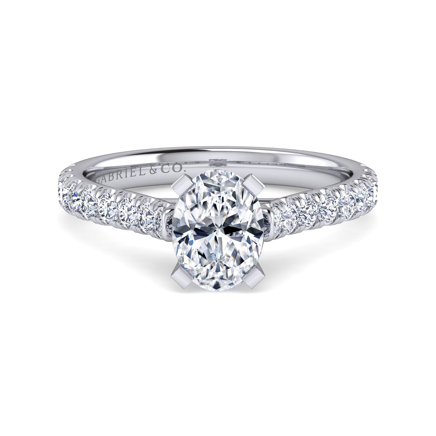 Erica - 14K White Gold Oval Diamond Engagement Ring