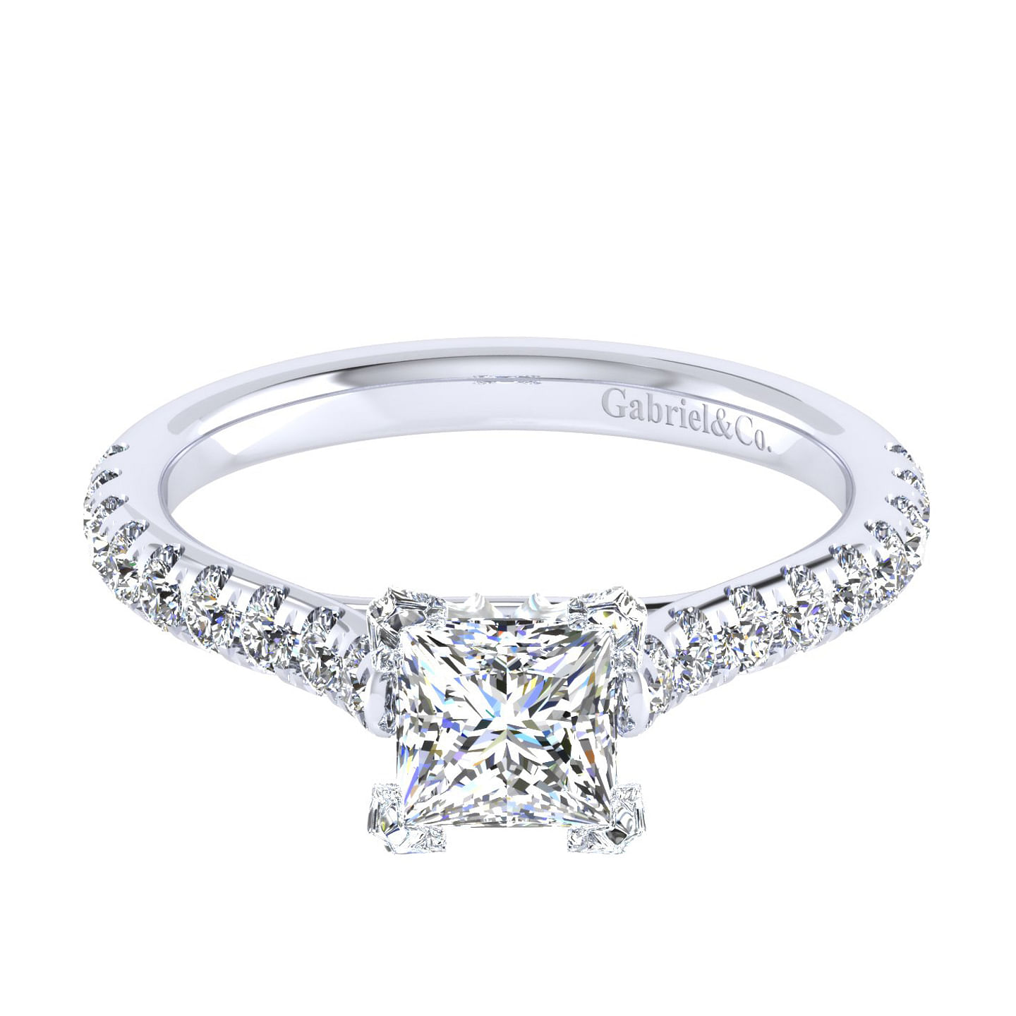 Erica - 14K White Gold Princess Cut Diamond Engagement Ring