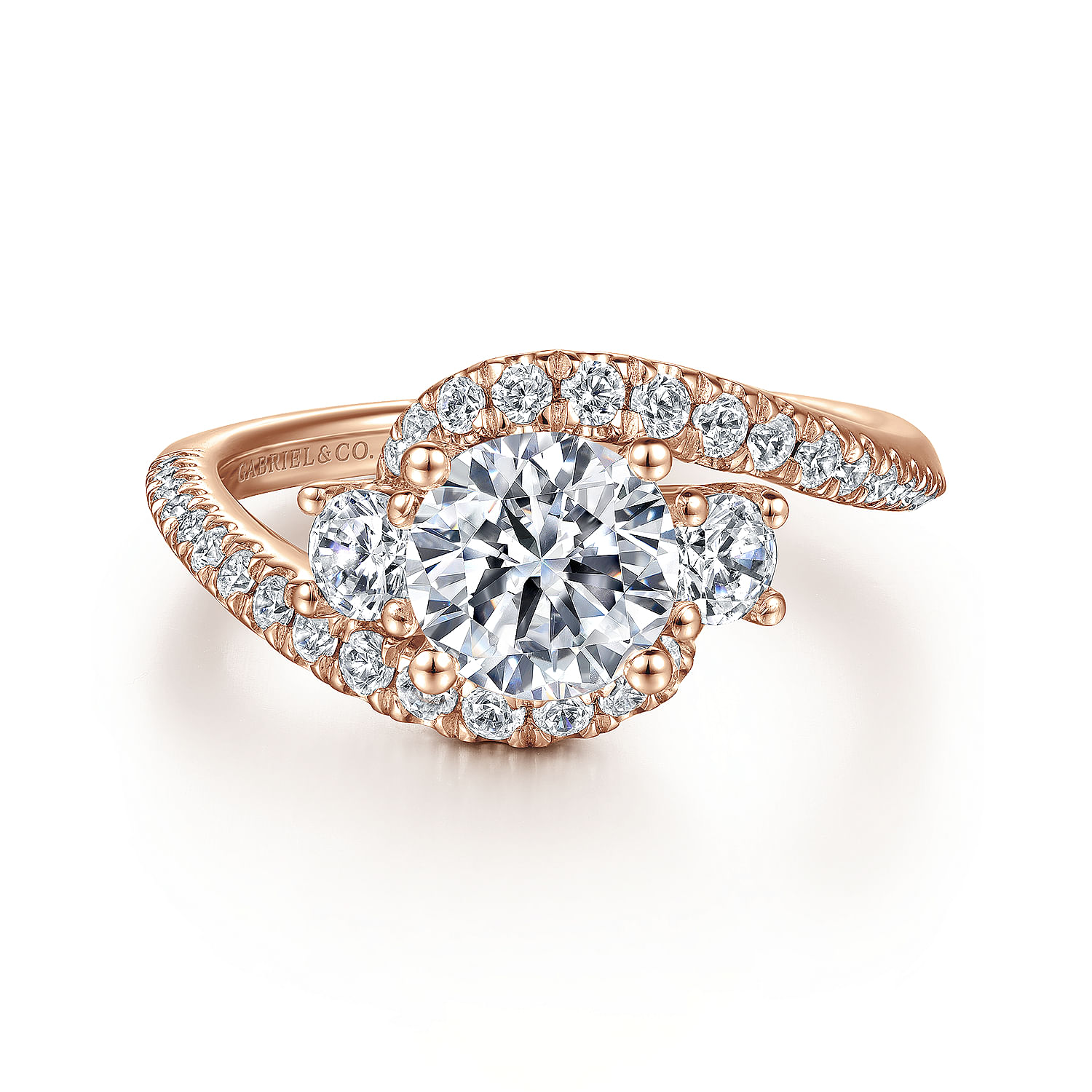 Frannie - 14K Rose Gold Round Diamond Engagement Ring