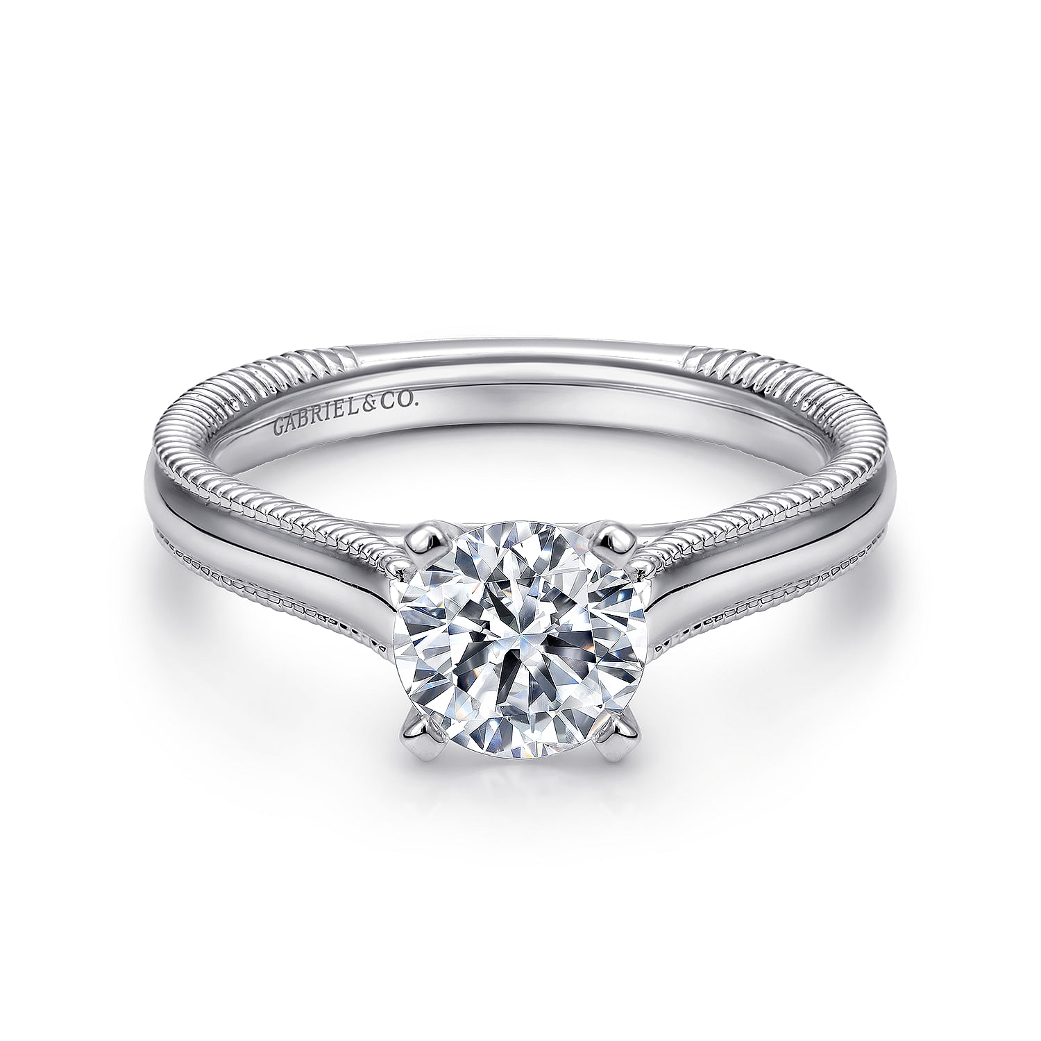 Gale - 14K White Gold Round Diamond Engagement Ring