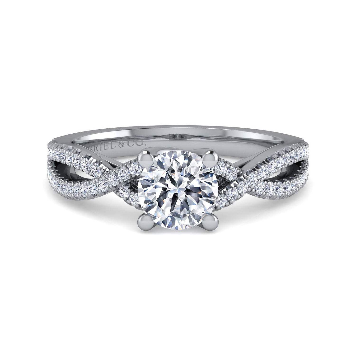 Gina - Platinum Round Twisted Diamond Engagement Ring