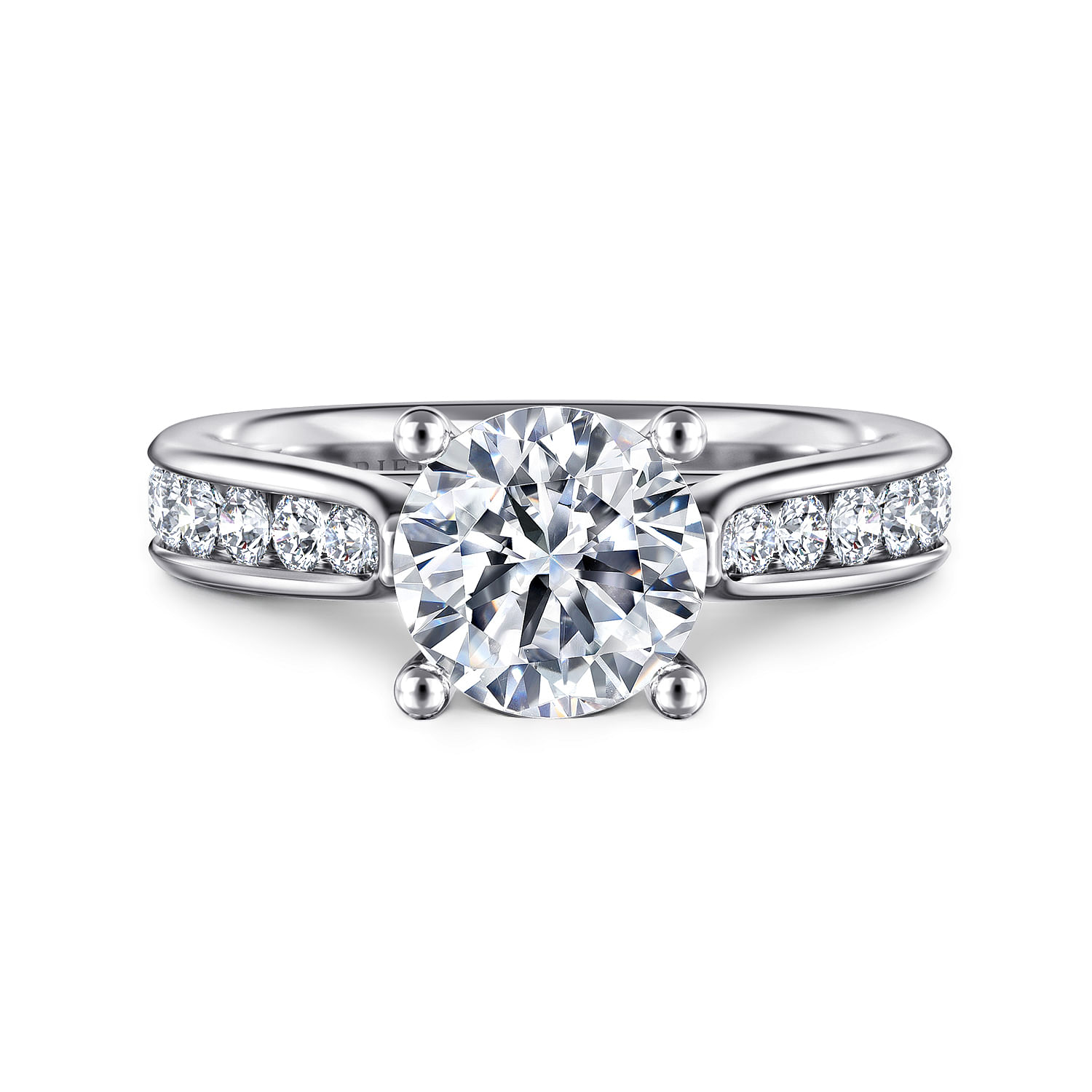 Hannah - 14K White Gold Round Diamond Engagement Ring