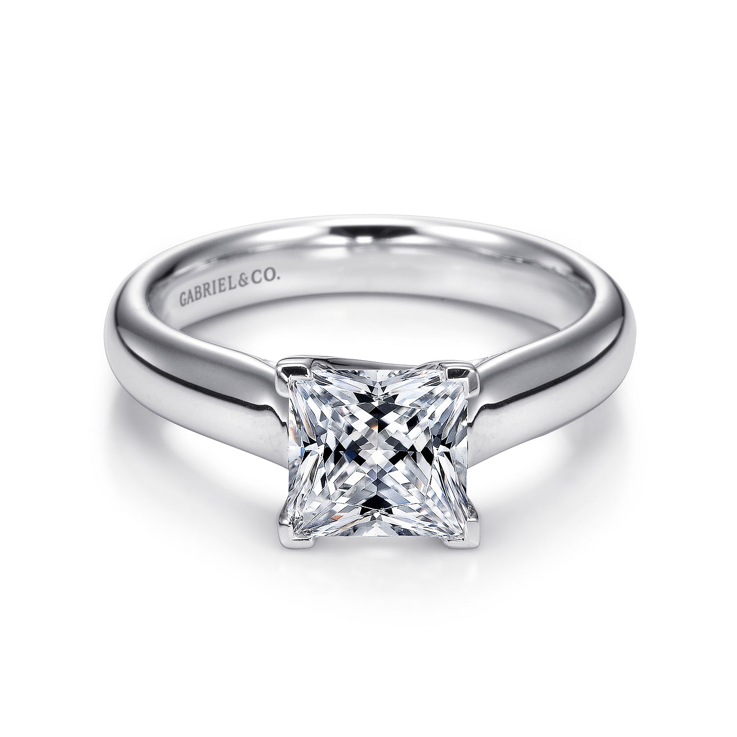 Helen - 14K White Gold Princess Cut Diamond Engagement Ring