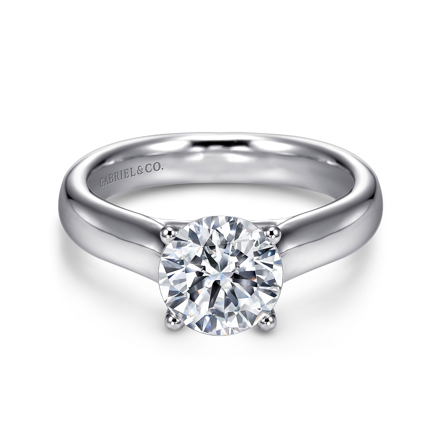 Helen - 14K White Gold Round Diamond Engagement Ring