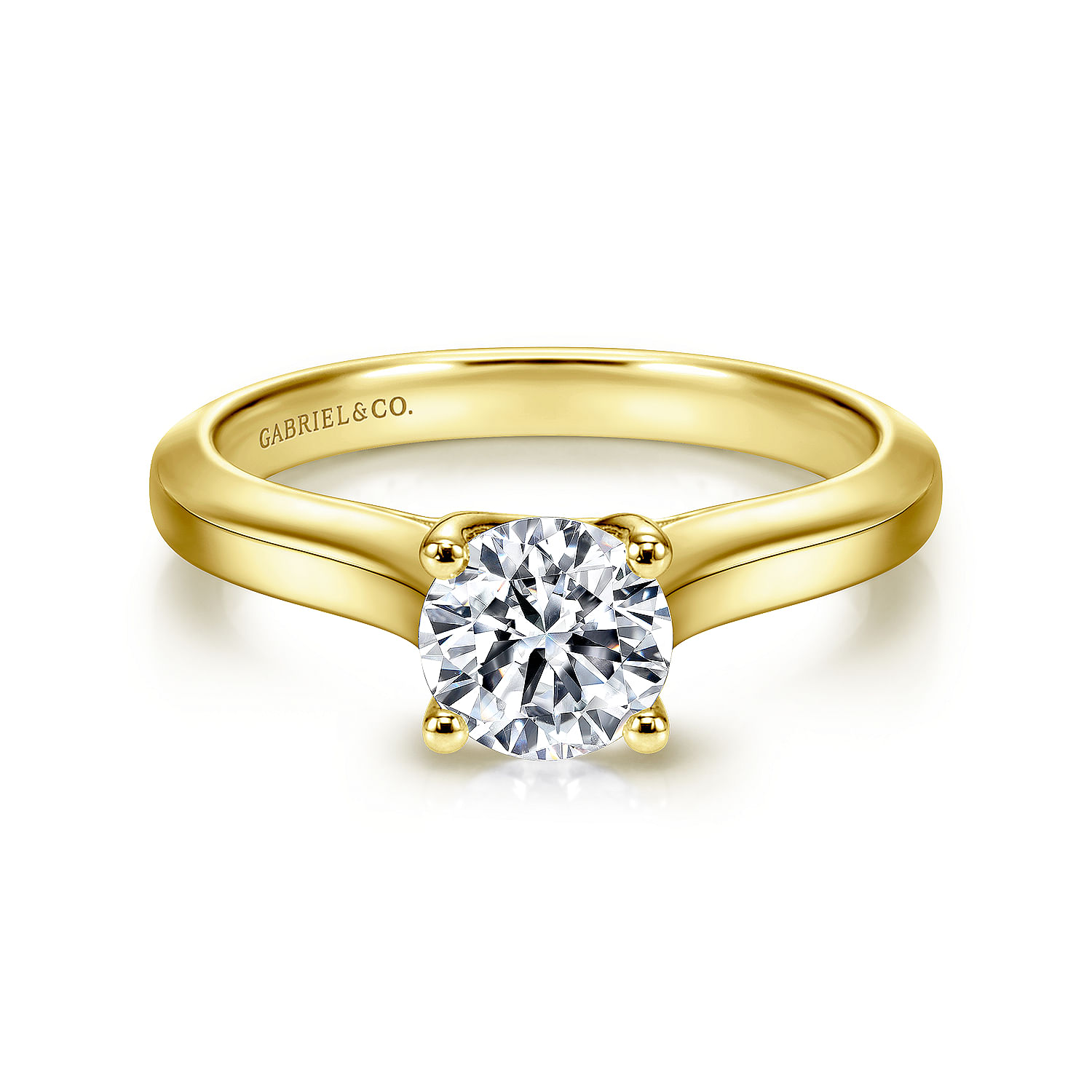Hunter - 14K Yellow Gold Round Diamond Engagement Ring