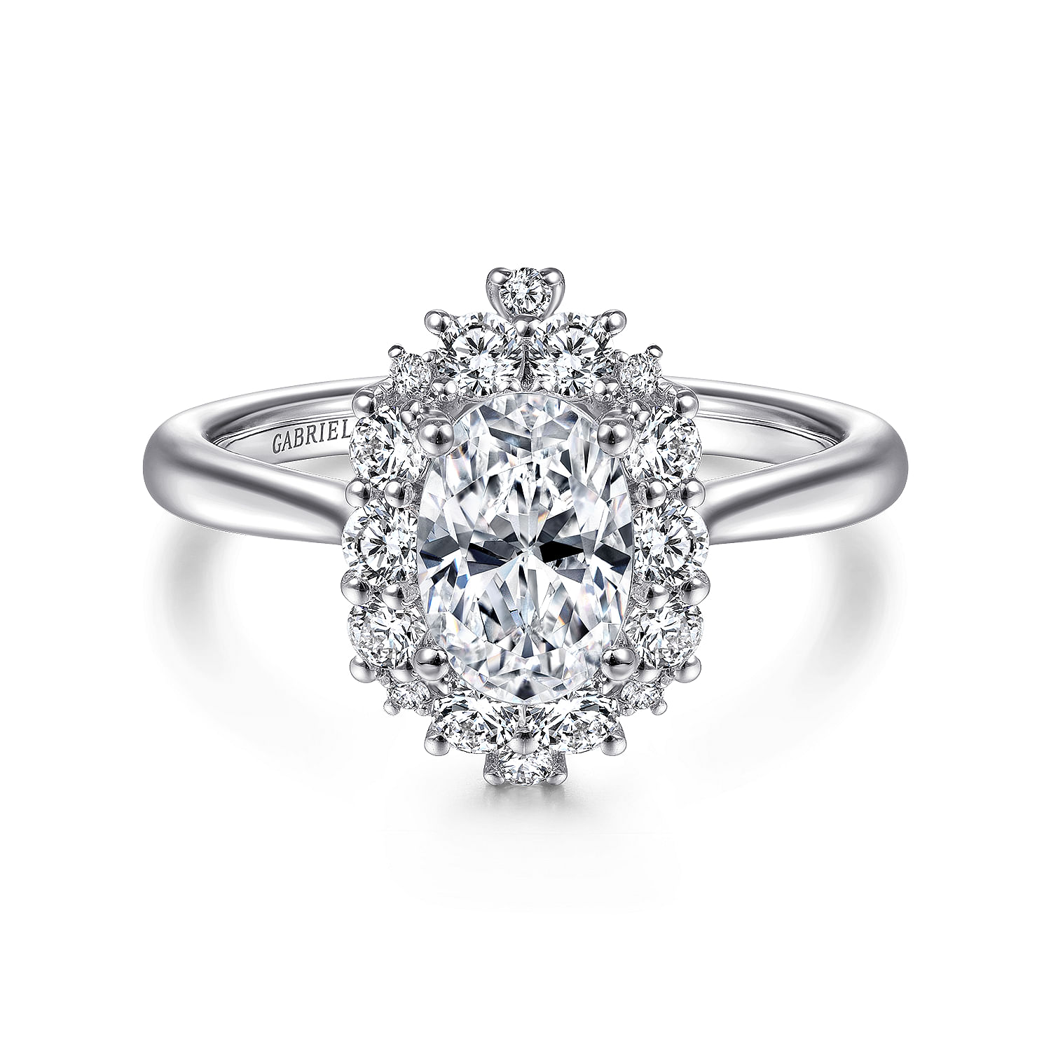 Jada - 14K White Gold Oval Halo Diamond Engagement Ring