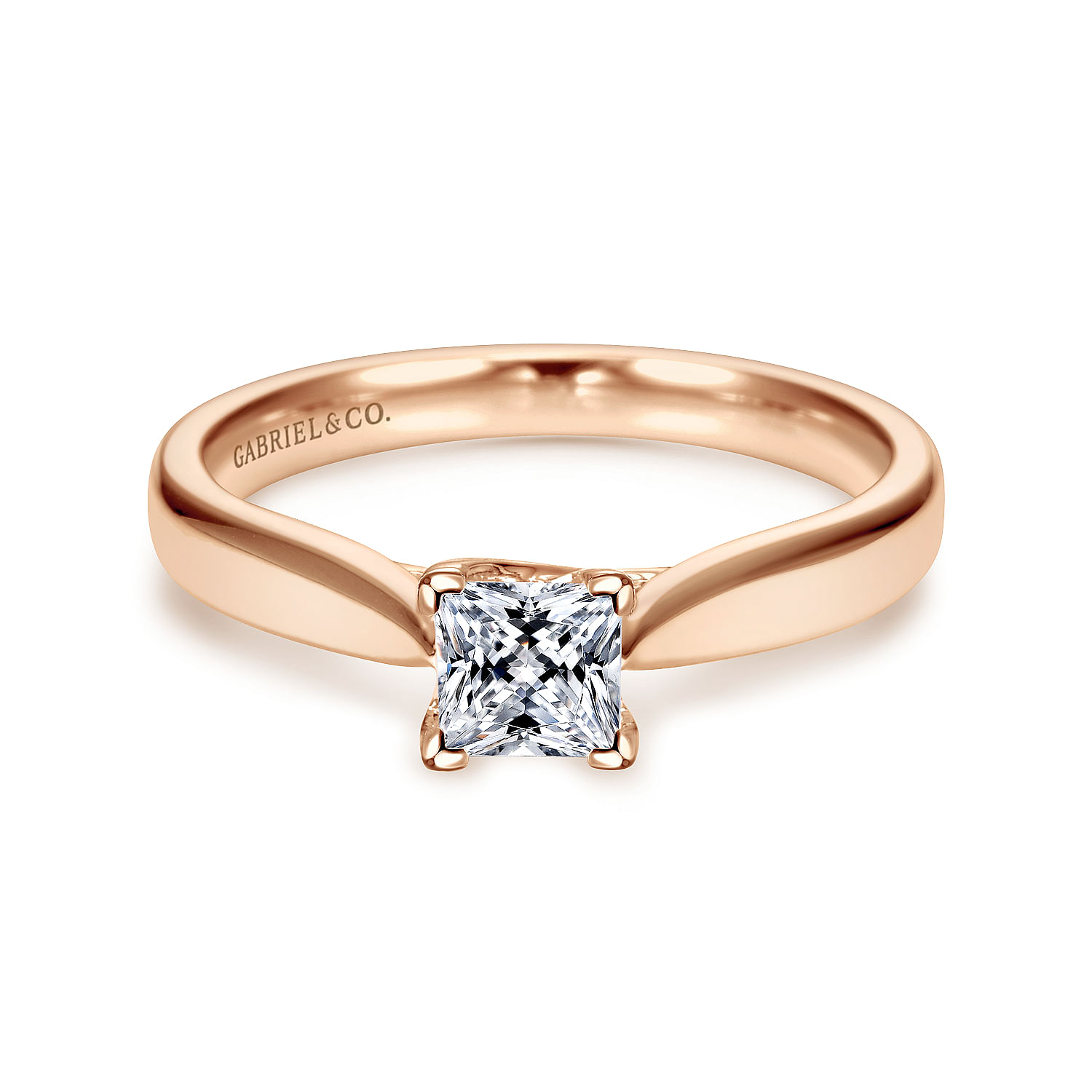 Jamie - 14K Rose Gold Princess Cut Diamond Engagement Ring