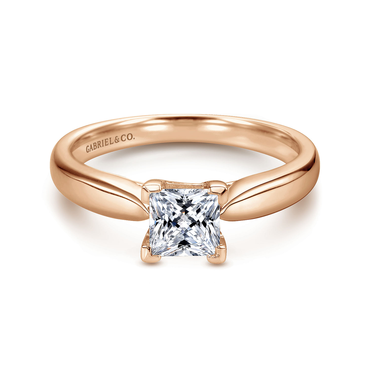 Jamie - 14K Rose Gold Princess Cut Diamond Engagement Ring