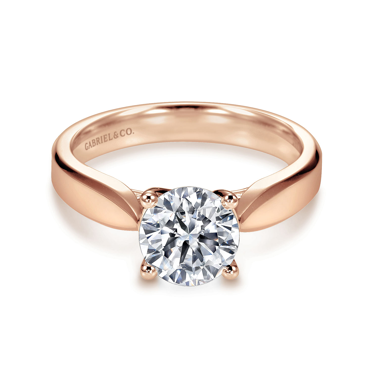 Jamie - 14K Rose Gold Round Diamond Engagement Ring