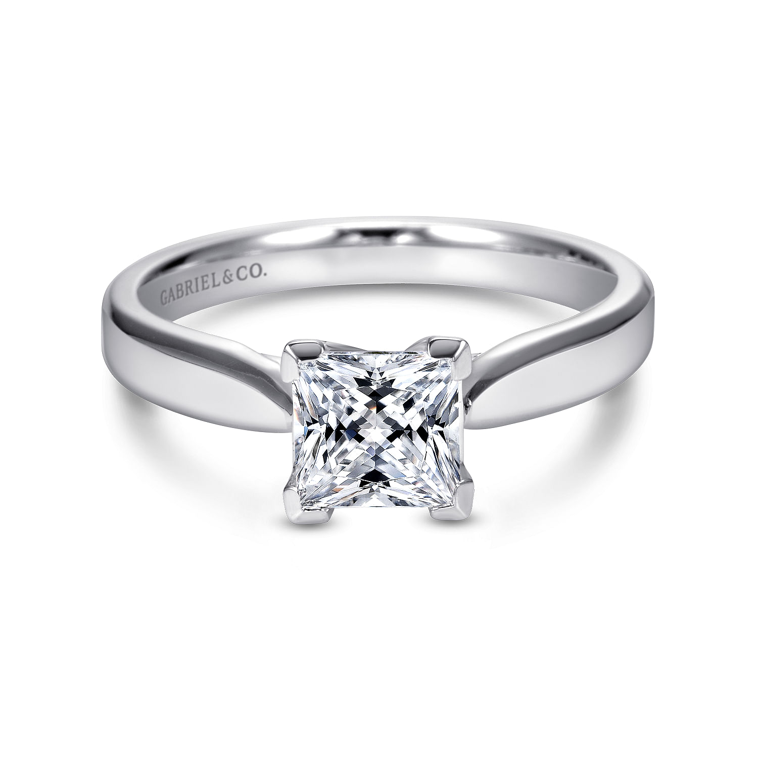 Jamie - 14K White Gold Princess Cut Diamond Engagement Ring