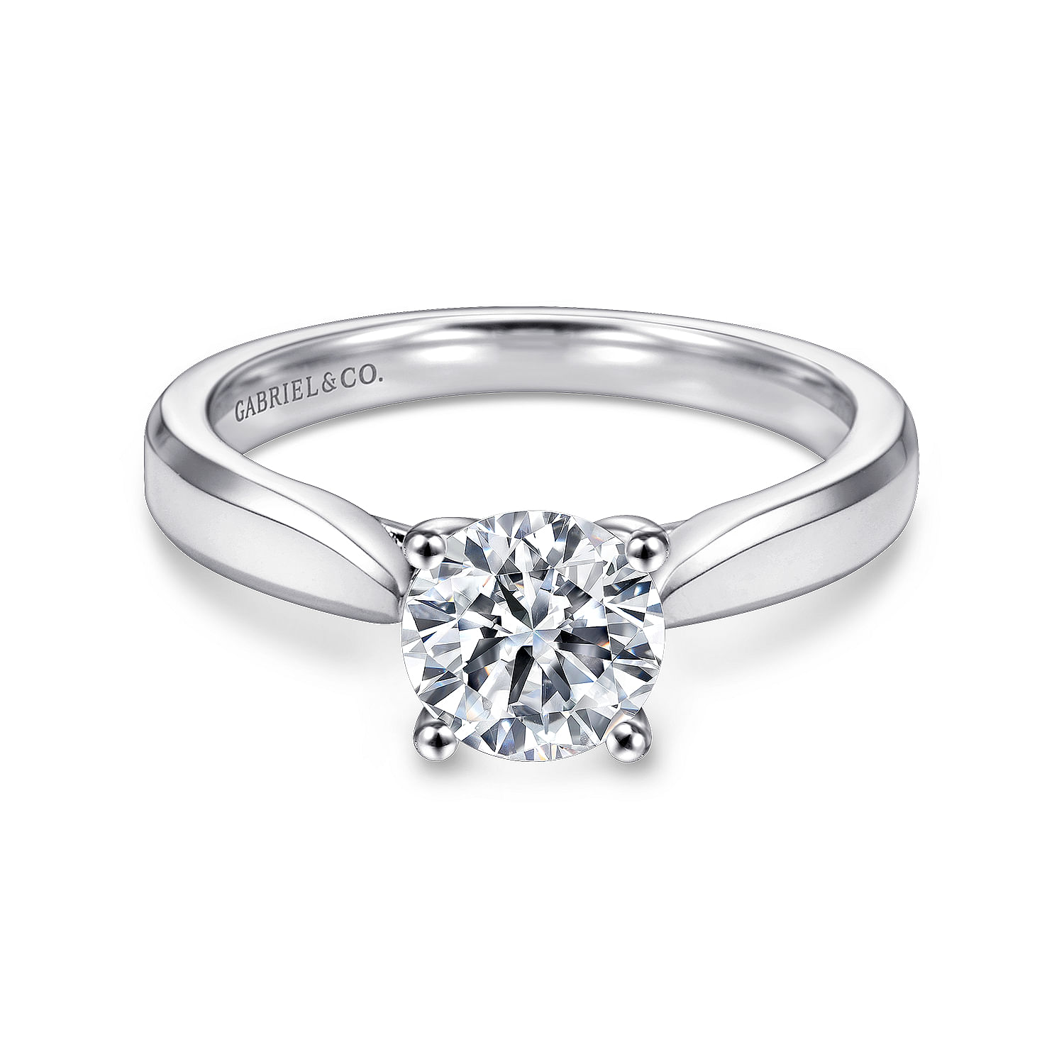 Jamie - 14K White Gold Round Diamond Engagement Ring