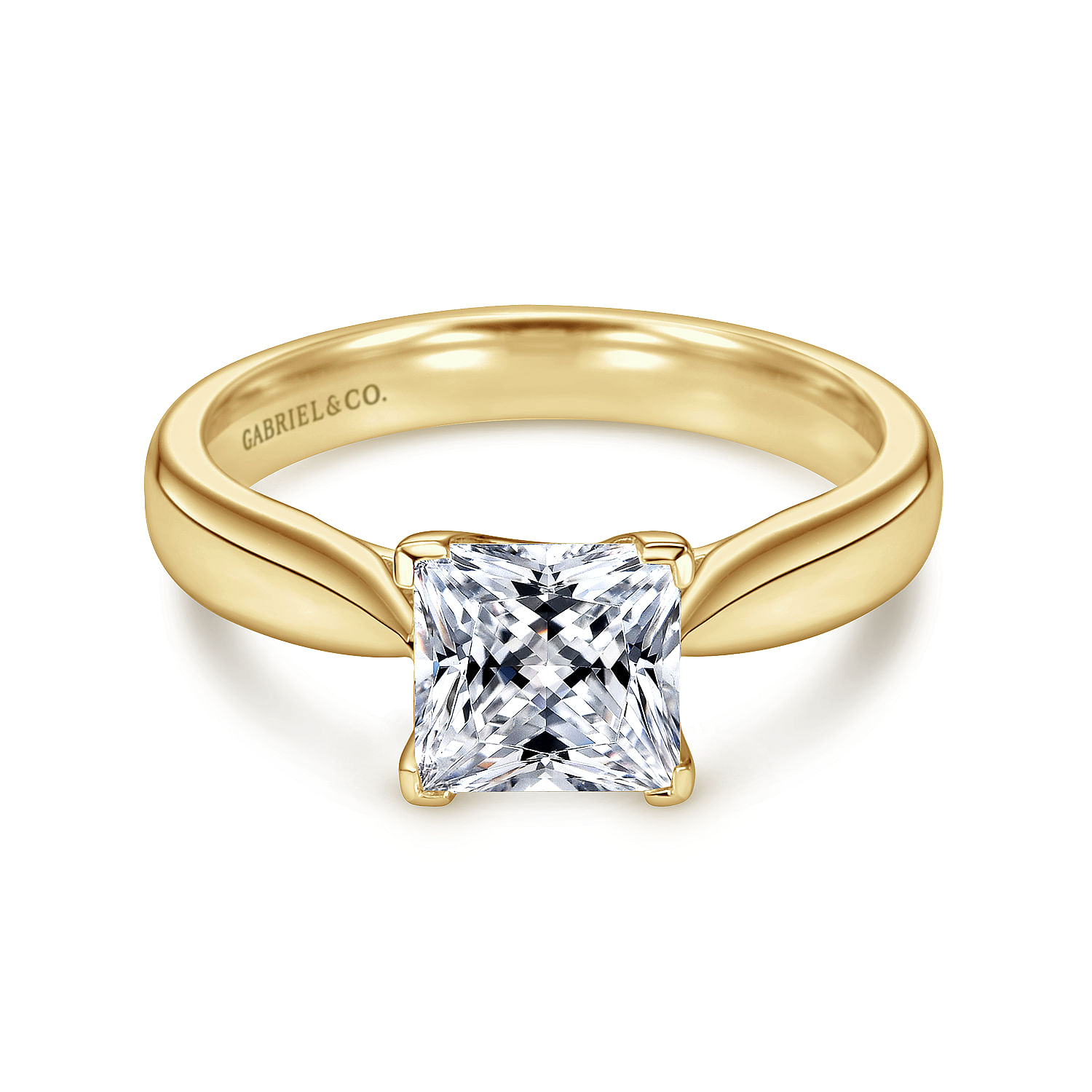 Jamie - 14K Yellow Gold Princess Cut Diamond Engagement Ring