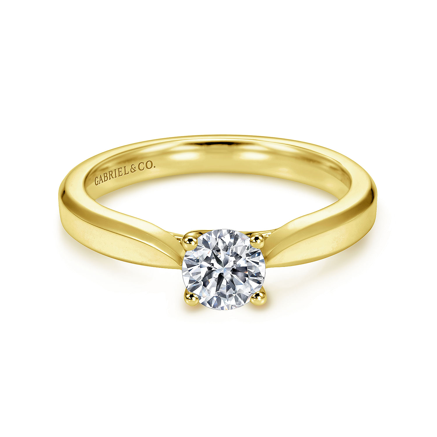 Jamie - 14K Yellow Gold Round Diamond Engagement Ring