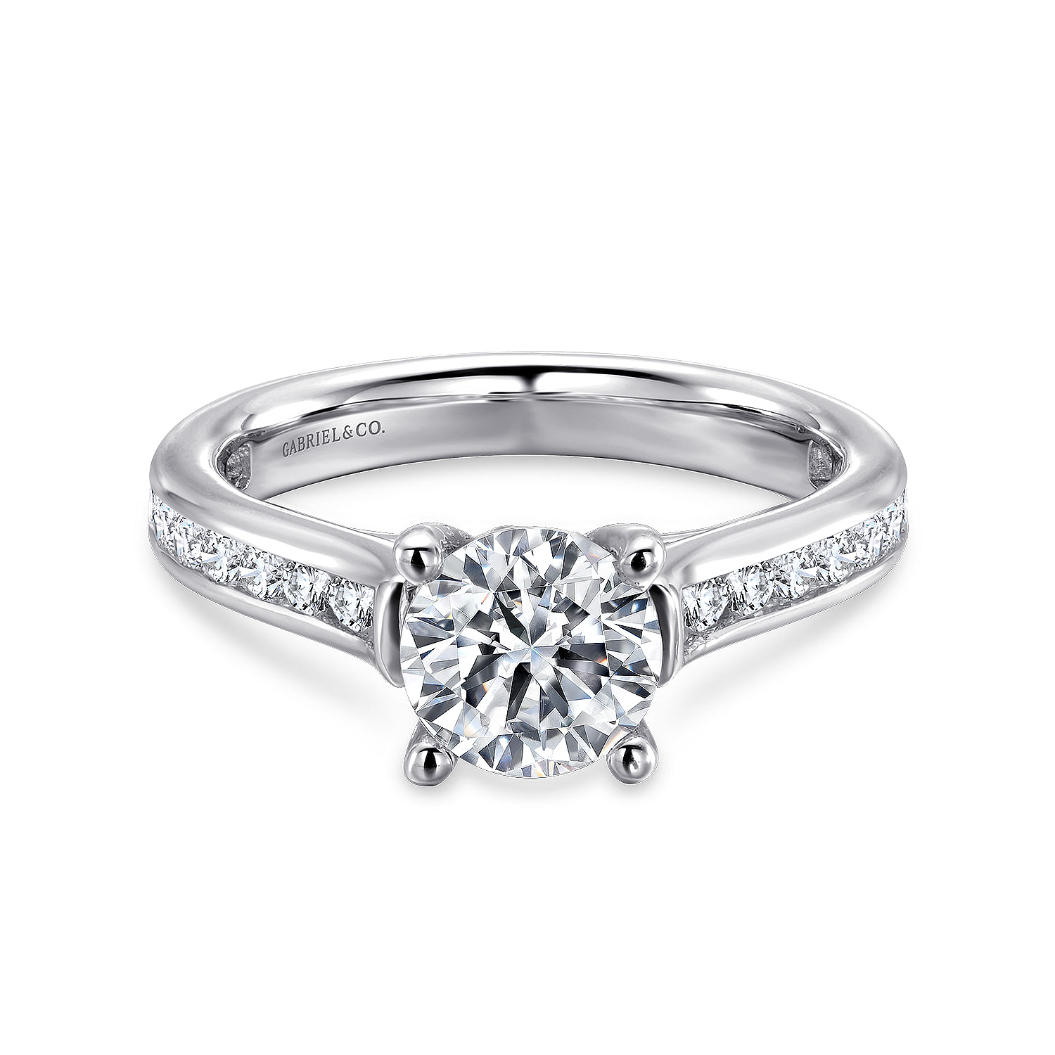 Jayden - 14K White Gold Round Diamond Engagement Ring