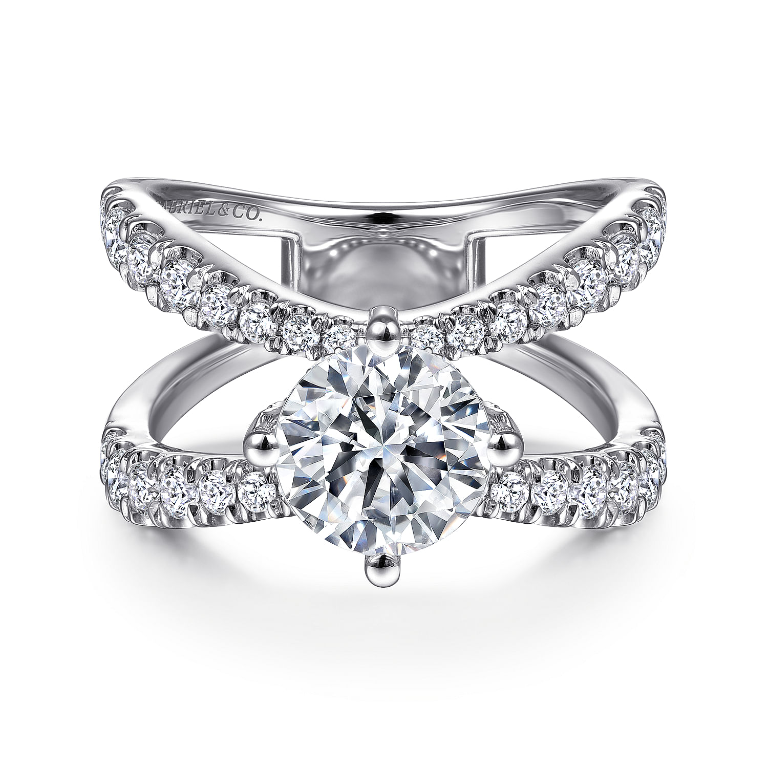 Jayma - 14K White Gold Round Diamond Engagement Ring