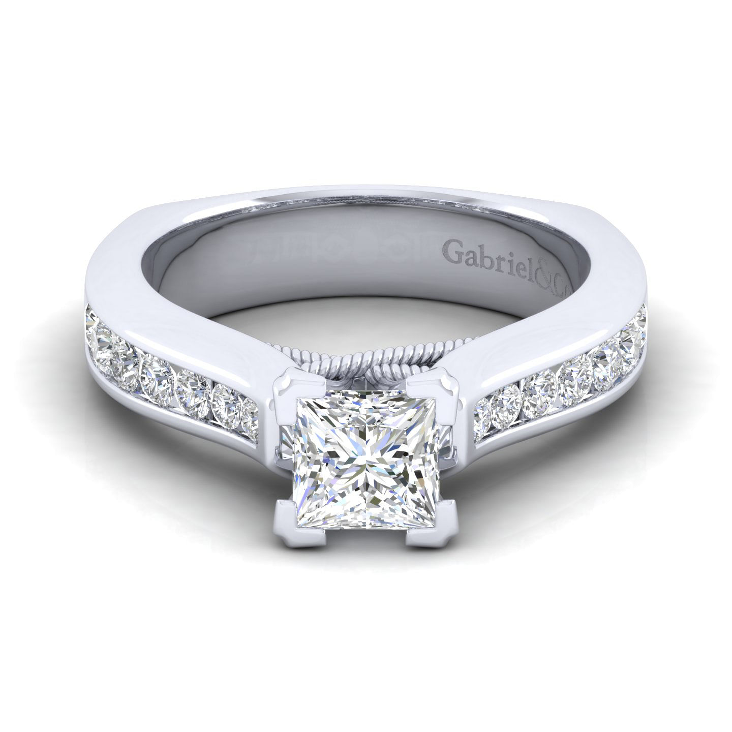 Jessica - 14K White Gold Princess Cut Diamond Engagement Ring