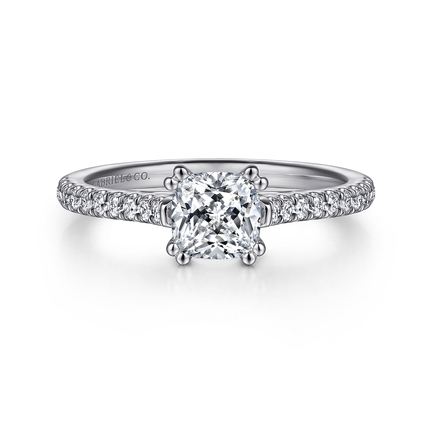 Joanna - 14K White Gold Cushion Cut Diamond Engagement Ring
