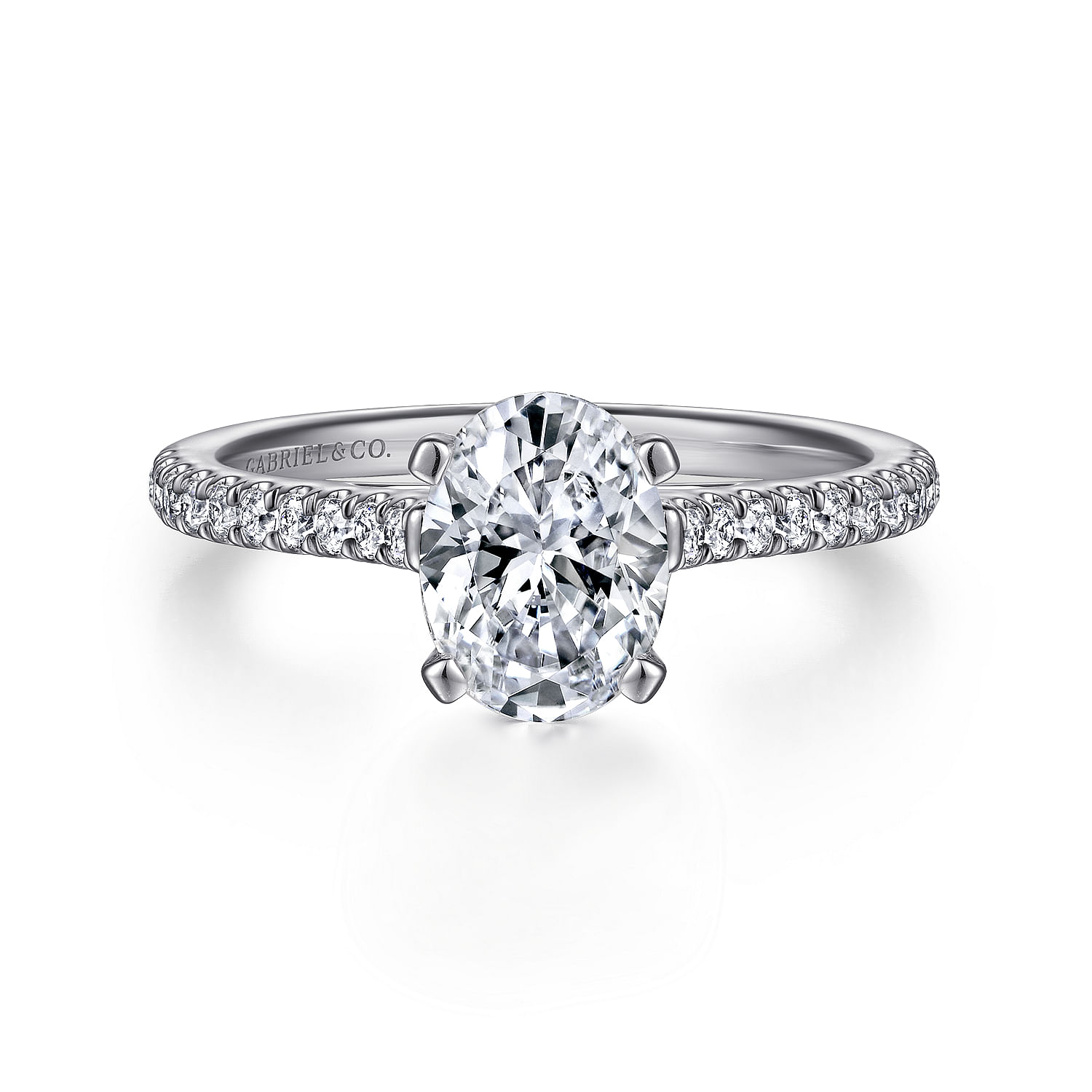 Joanna - 14K White Gold Oval Diamond Engagement Ring