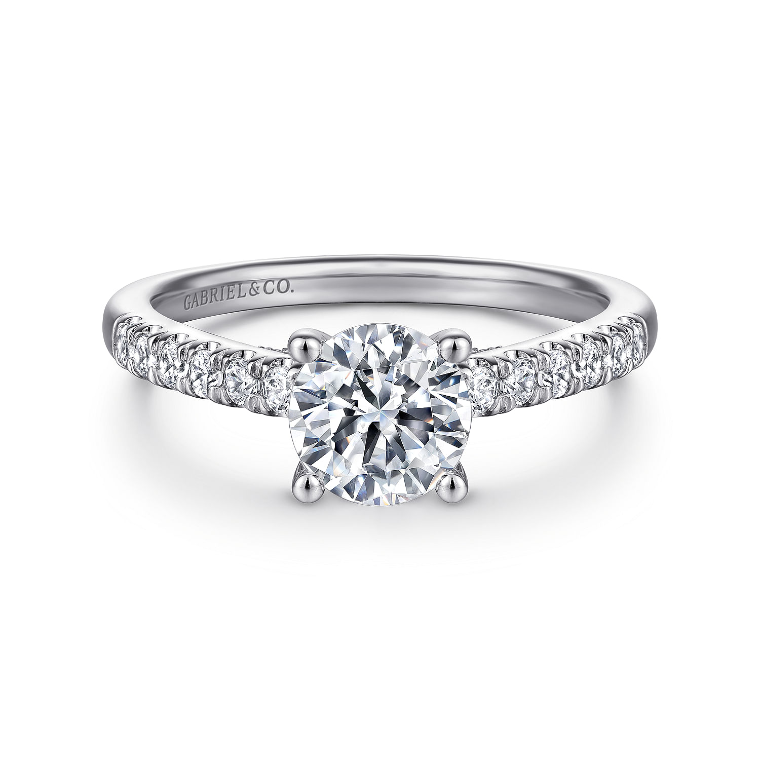 Jones - 14K White Gold Round Diamond Engagement Ring