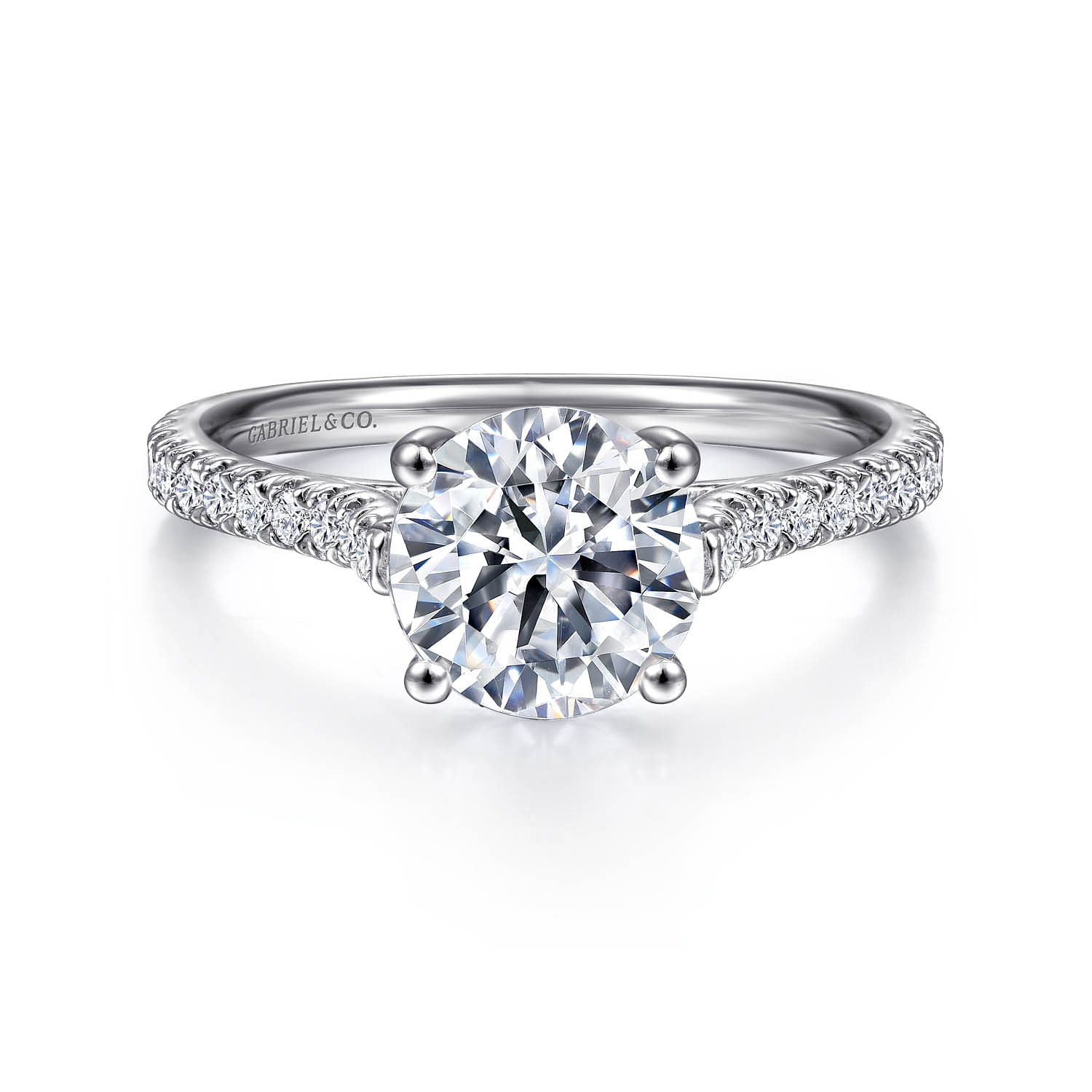 Josephine - 18K White Gold Round Diamond Engagement Ring