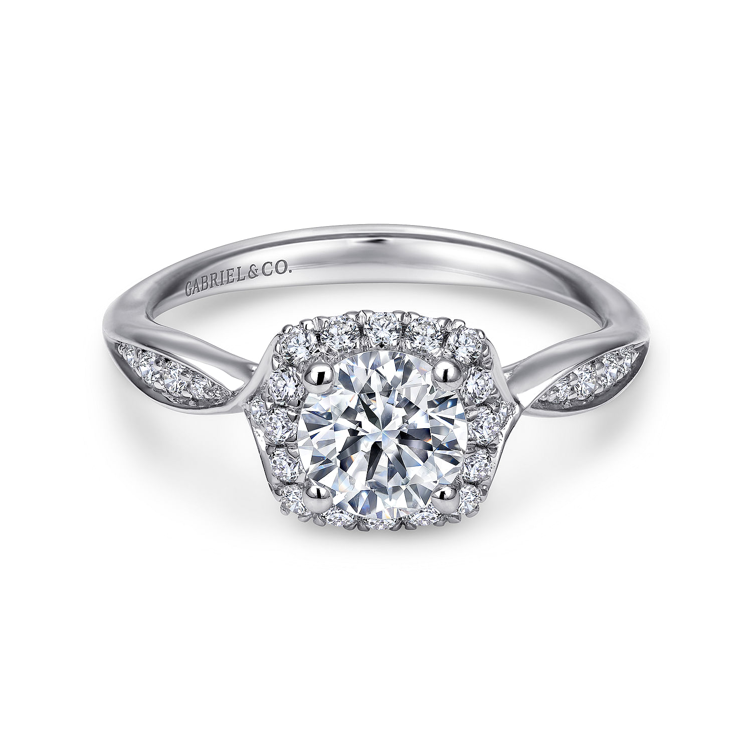 Jude - Platinum Round Halo Diamond Engagement Ring
