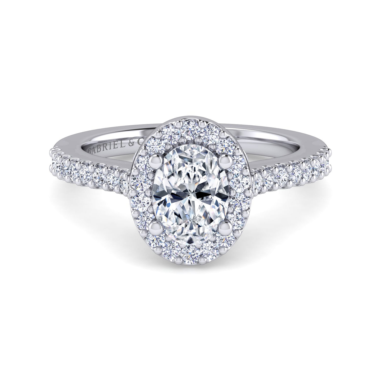 Kelsey - Platinum Oval Halo Diamond Engagement Ring