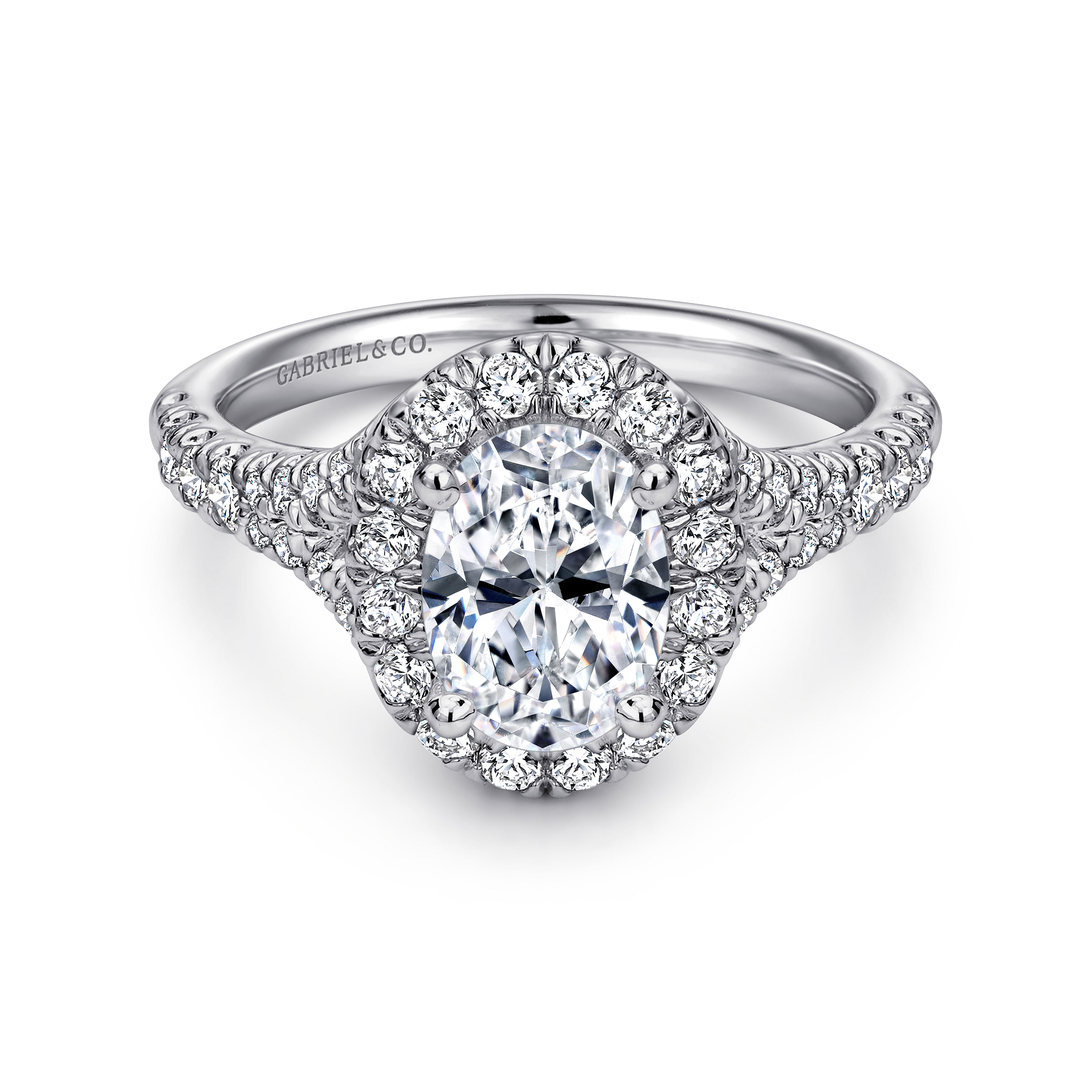 Kennedy - Platinum Oval Halo Diamond Engagement Ring