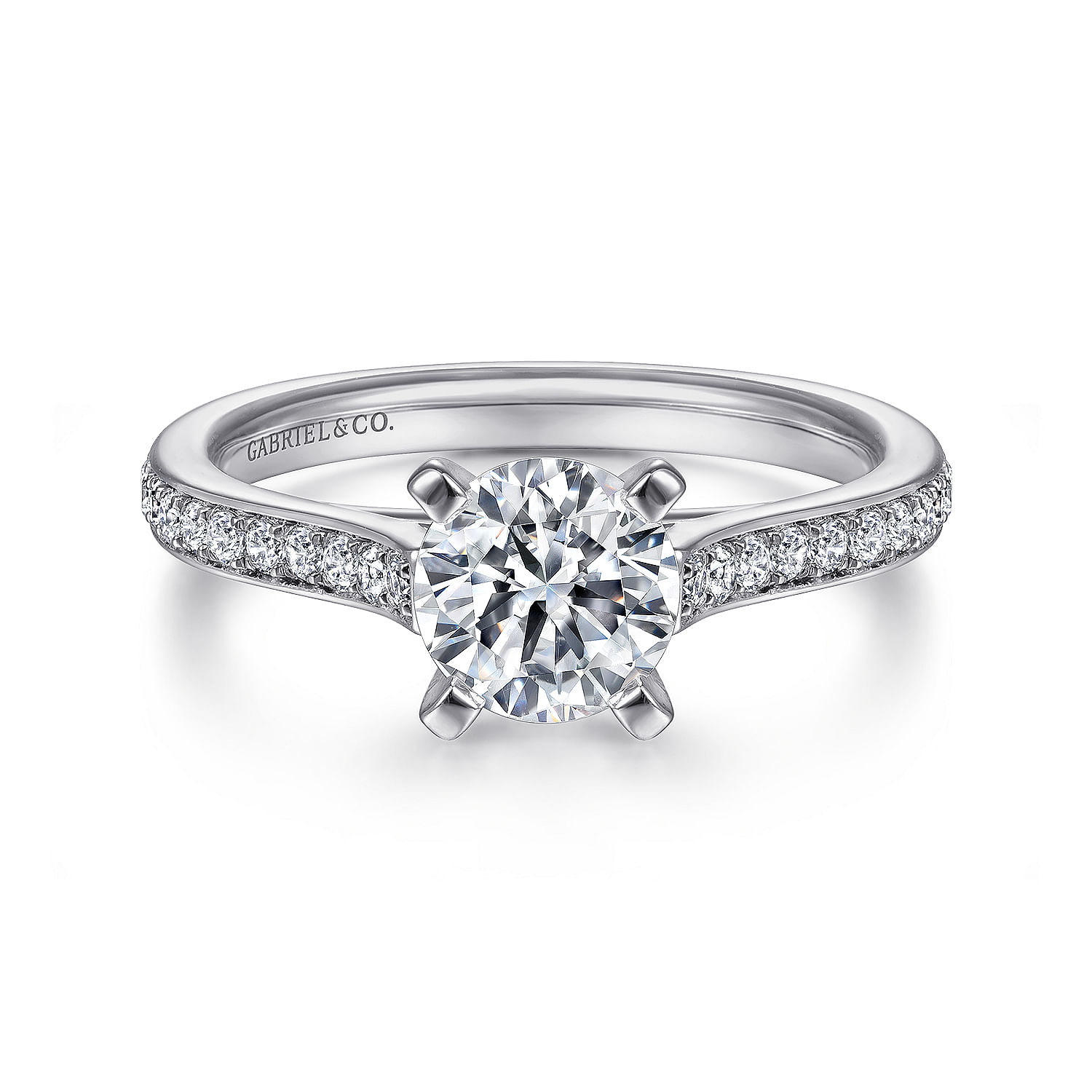 Krista - 14K White Gold Round Diamond Engagement Ring