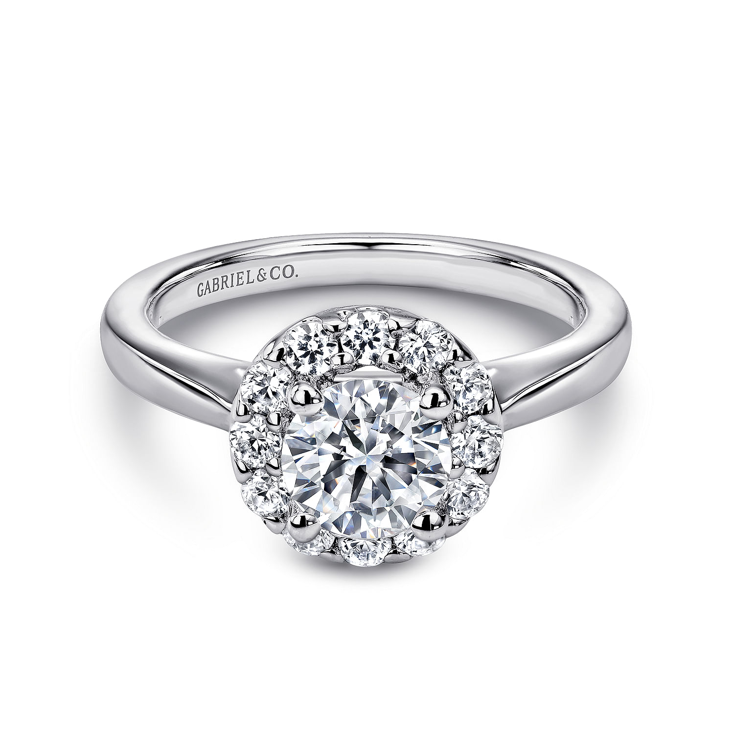 Lana - 14K White Gold Round Halo Diamond Engagement Ring