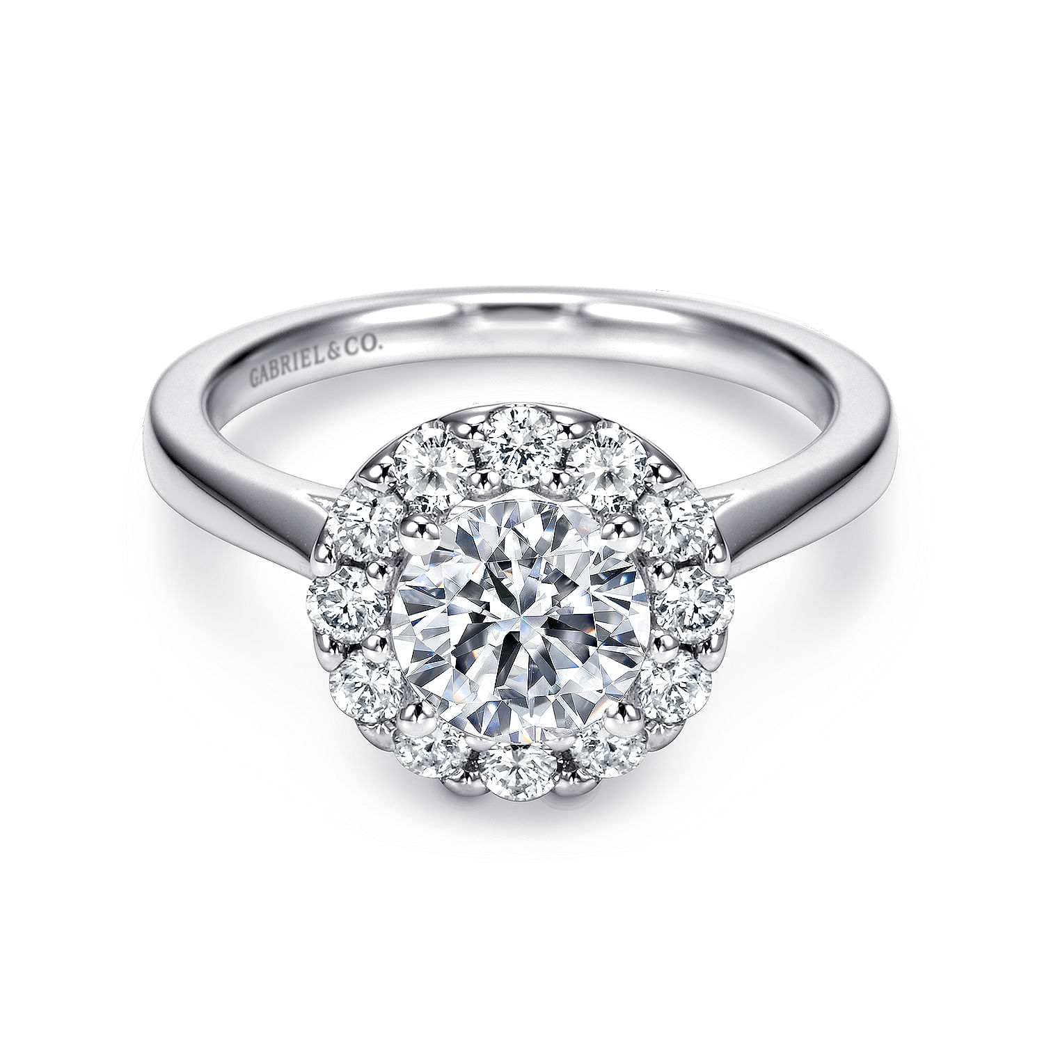 Lana - 14K White Gold Round Halo Diamond Engagement Ring