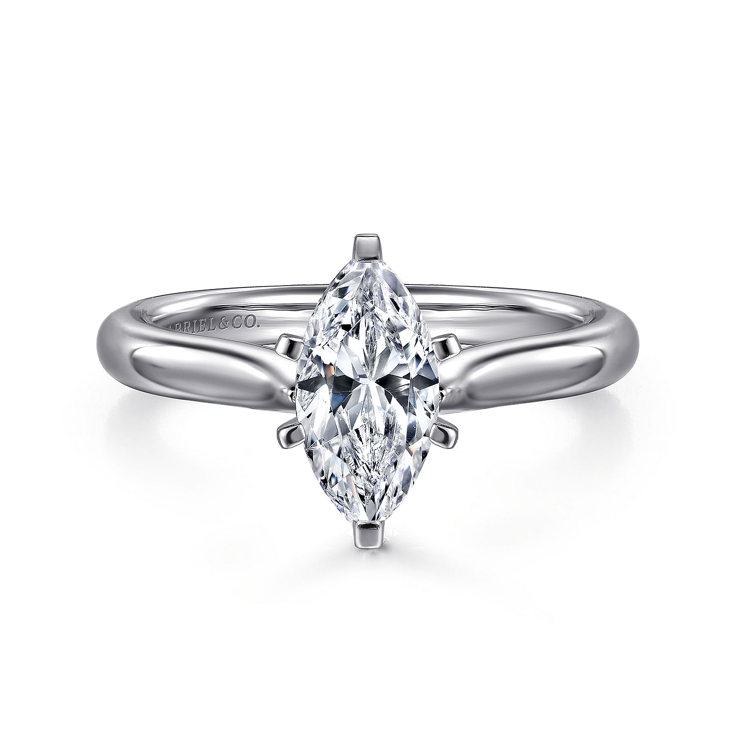 Lauren - 14K White Gold Marquise Shape Diamond Engagement Ring