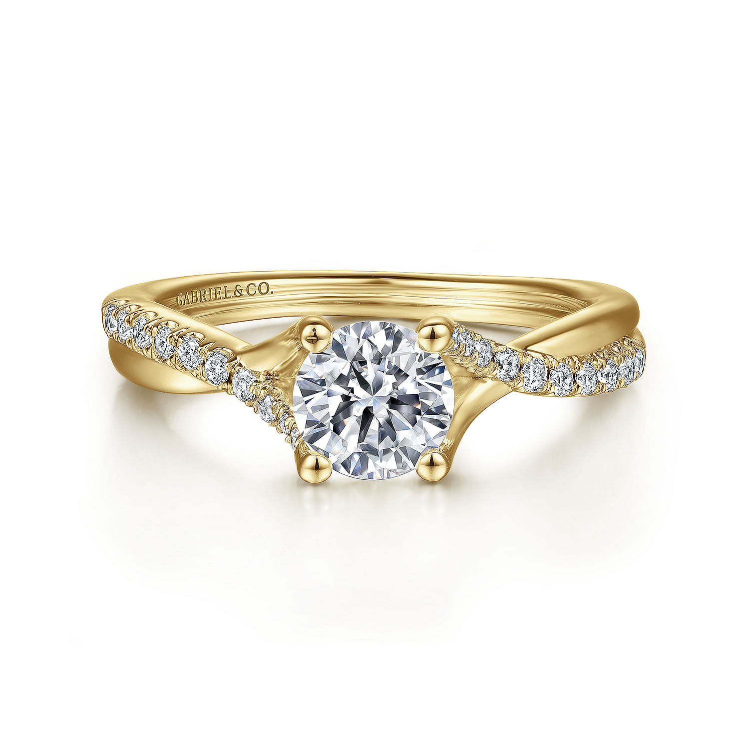 Leigh - 14K Yellow Gold Round Diamond Engagement Ring