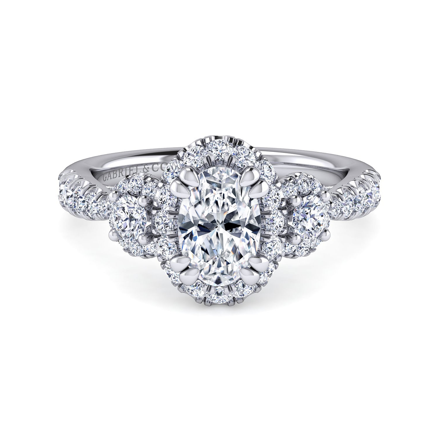 Liana - 14K White Gold Oval Diamond Engagement Ring
