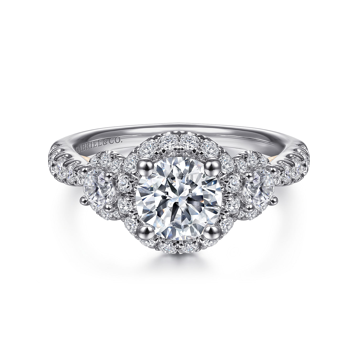 Liana - 14K White-Rose Gold Round Diamond Engagement Ring