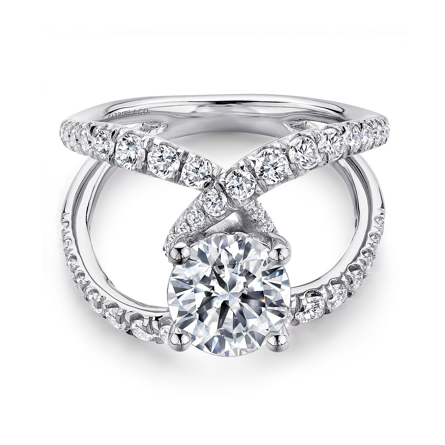 Lola - 14K White Gold Round Diamond Engagement Ring