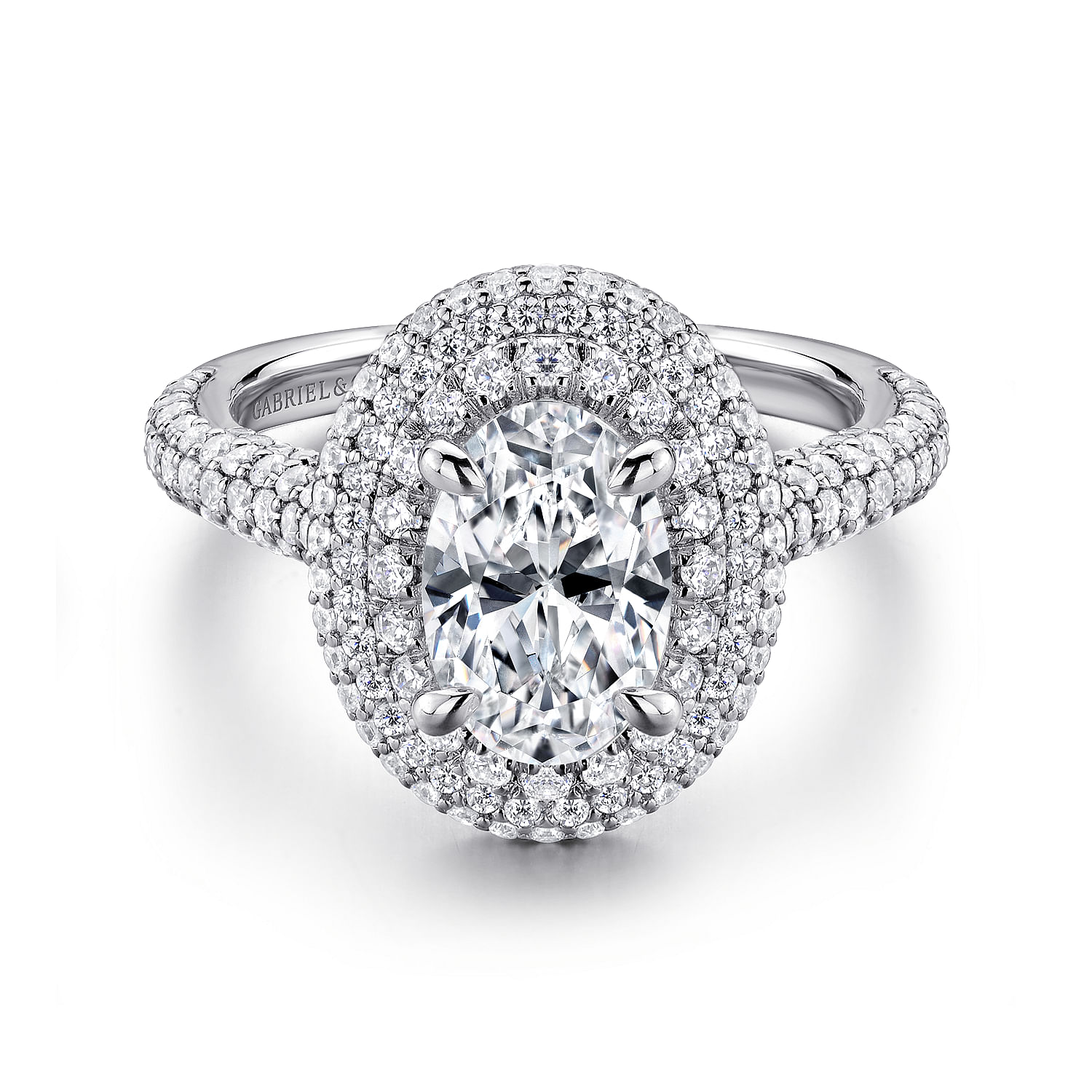 Lolita - 18K White Gold Oval Diamond Engagement Ring
