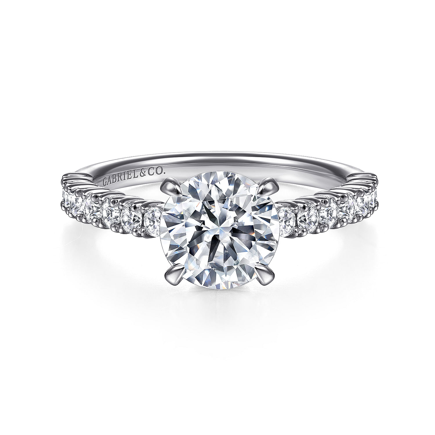 Lowen - 14K White Gold Round Diamond Engagement Ring