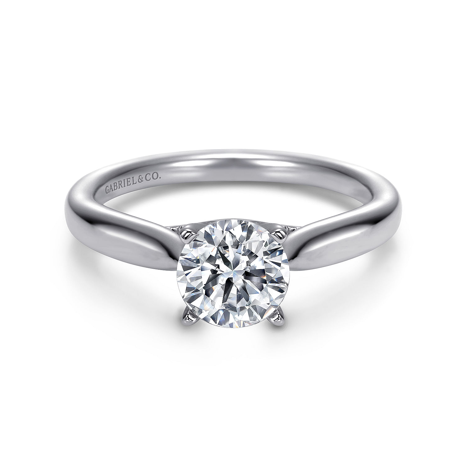 Lucia - 14K White Gold Round Diamond Engagement Ring
