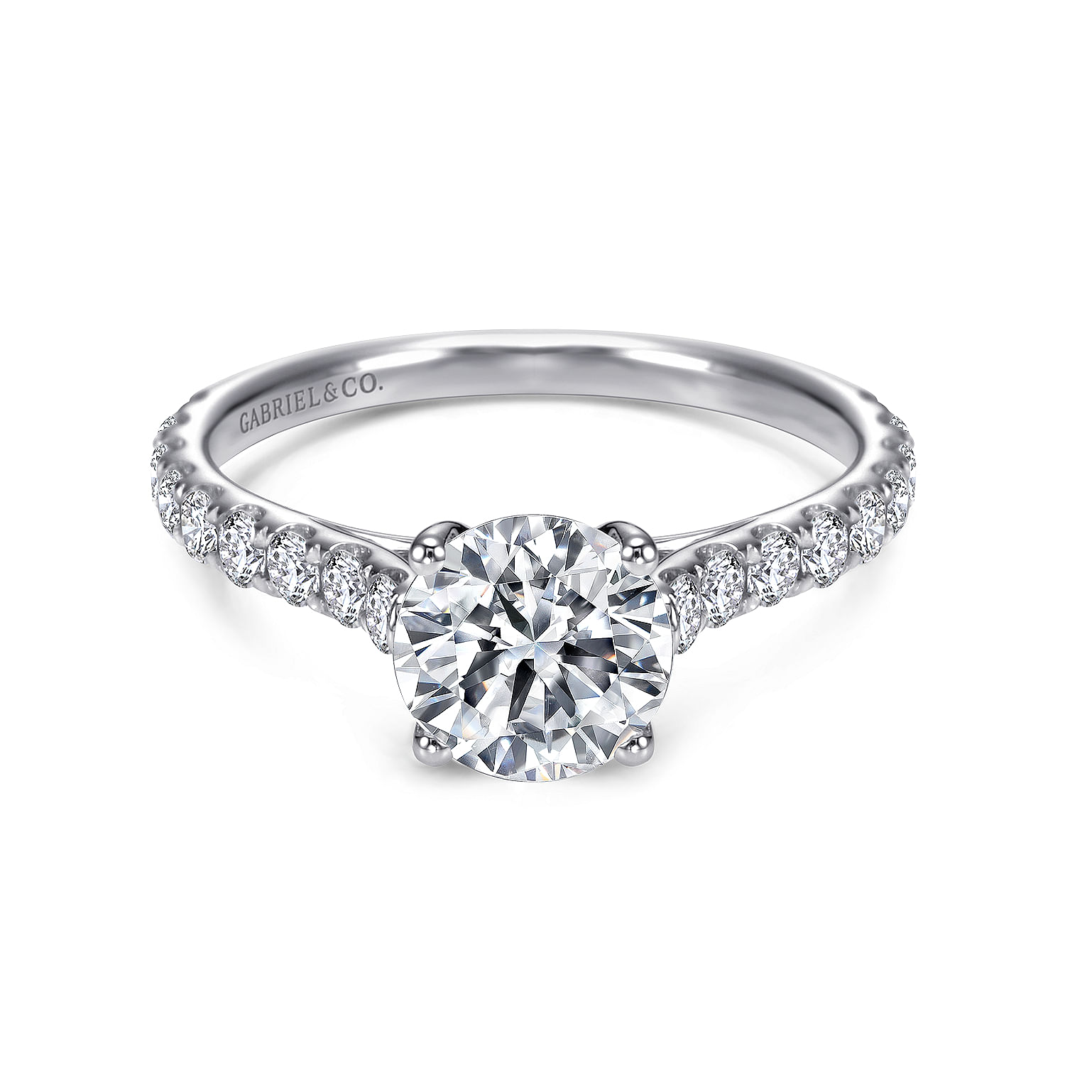 Luciole - 18K White Gold Round Diamond Engagement Ring