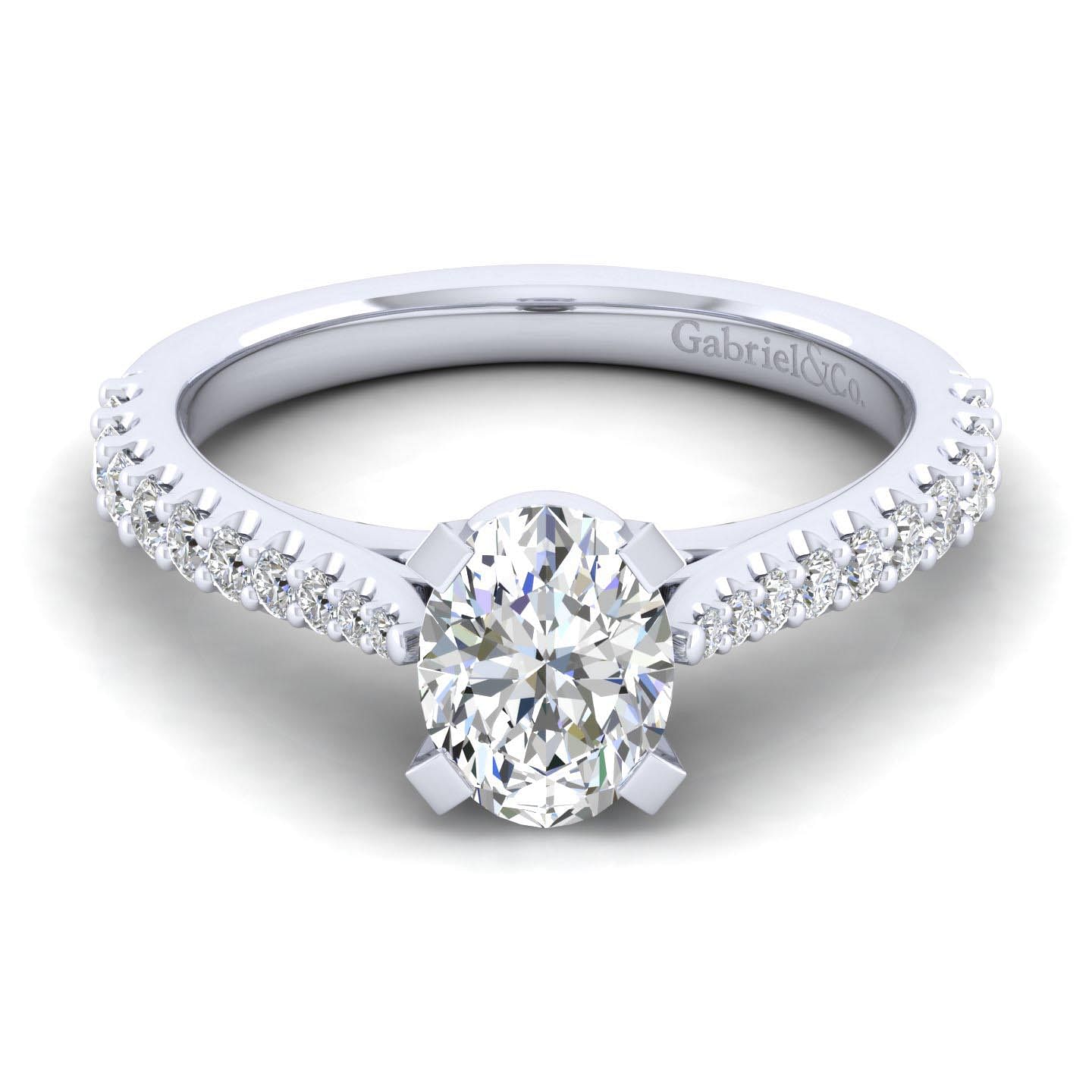 Lyssa - 14K White Gold Oval Diamond Engagement Ring