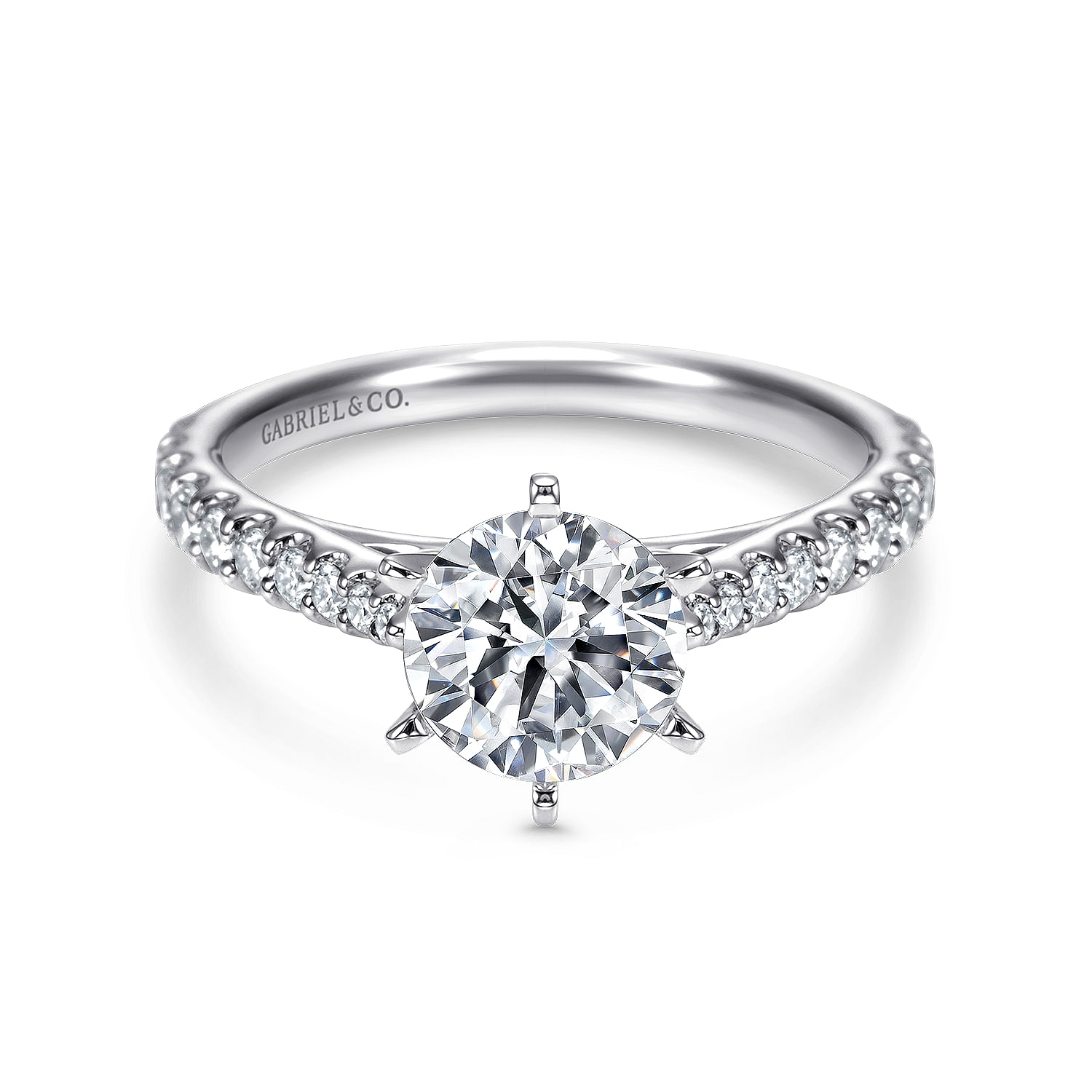 Lyssa - 14K White Gold Round Diamond Engagement Ring