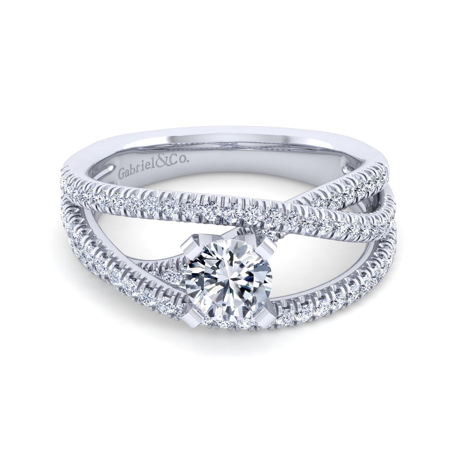 Mackenzie - 14K White Gold Round Diamond Engagement Ring