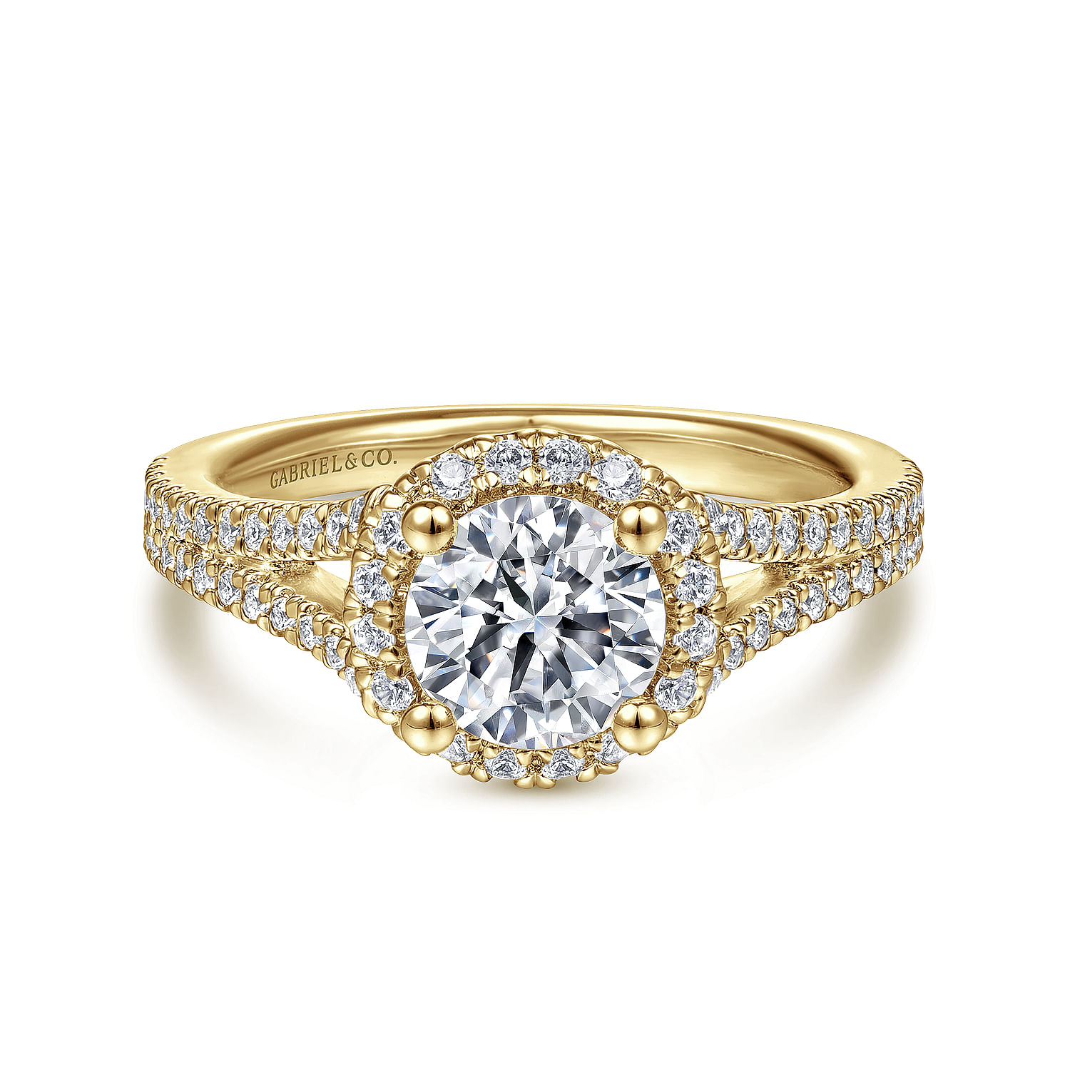 Macy - 14K Yellow Gold Round Diamond Engagement Ring