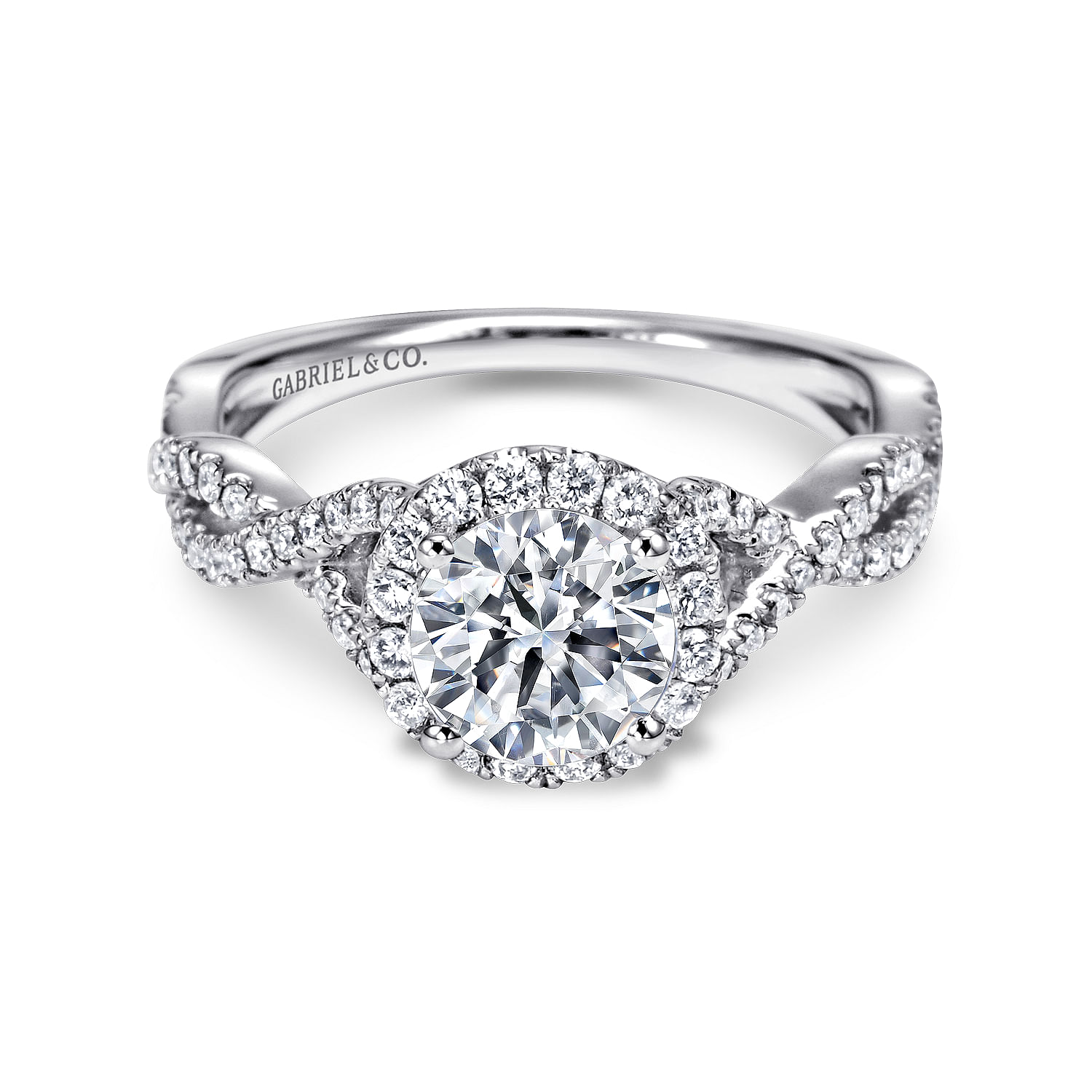Marissa - Platinum Round Halo Diamond Engagement Ring