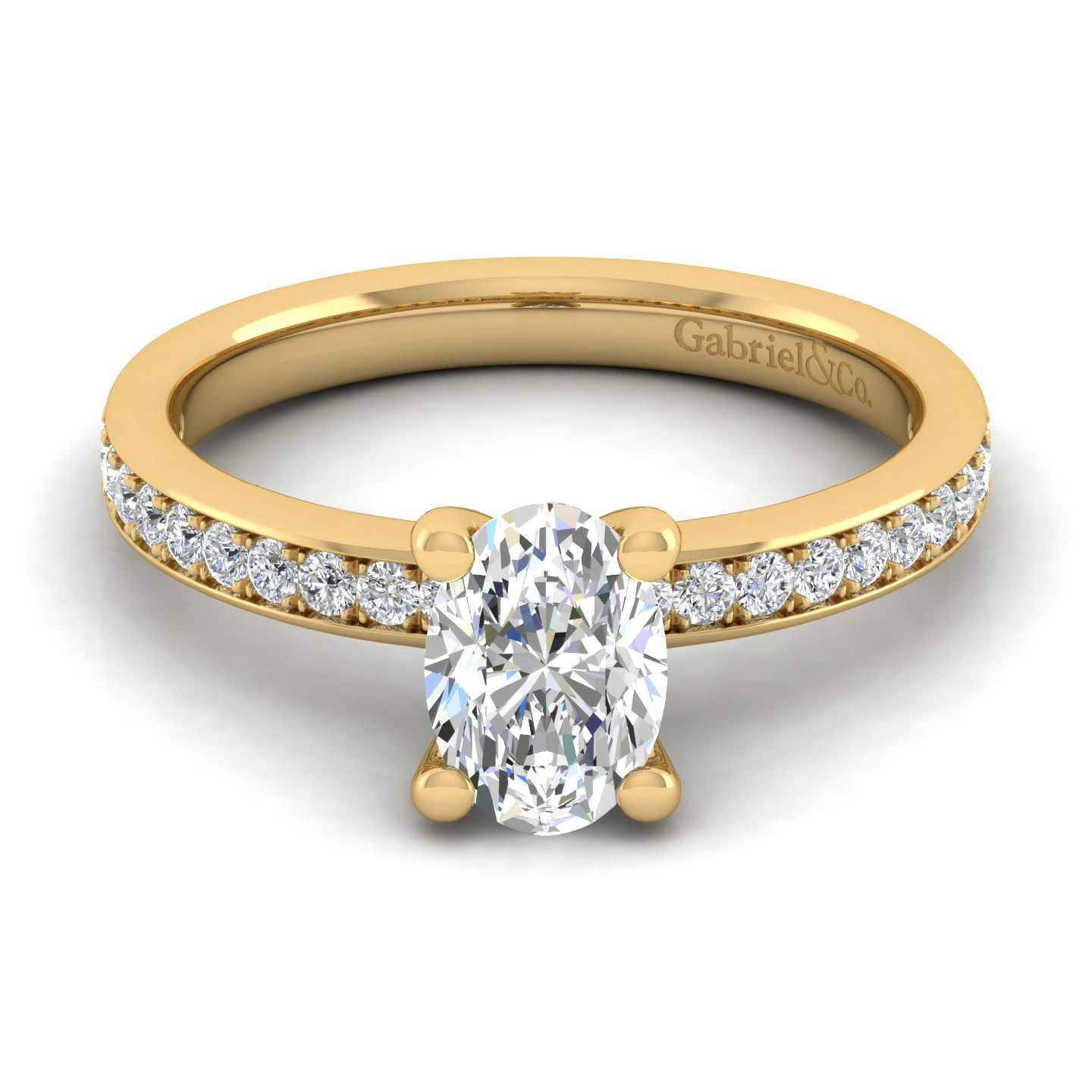 Megan - 14K Yellow Gold Oval Diamond Engagement Ring
