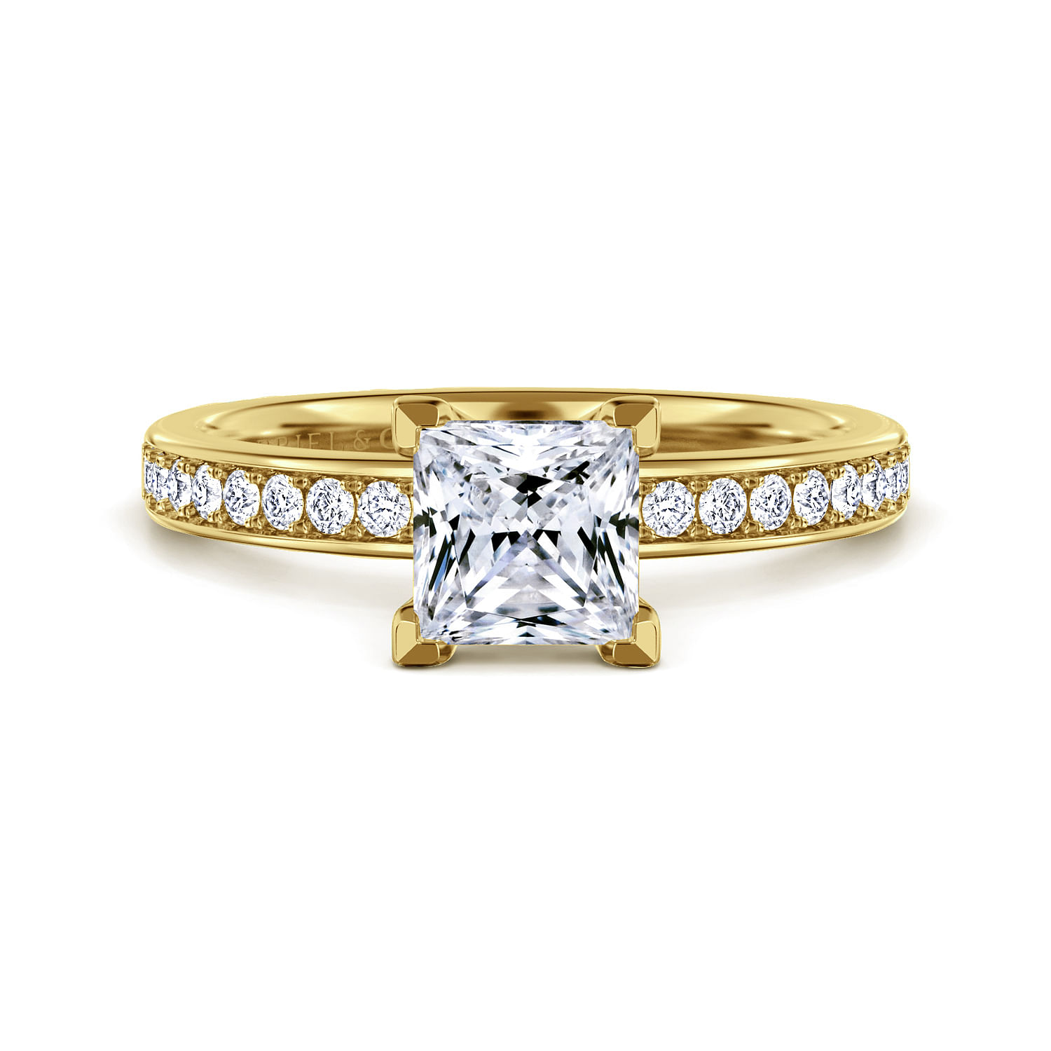 Megan - 14K Yellow Gold Princess Cut Diamond Engagement Ring