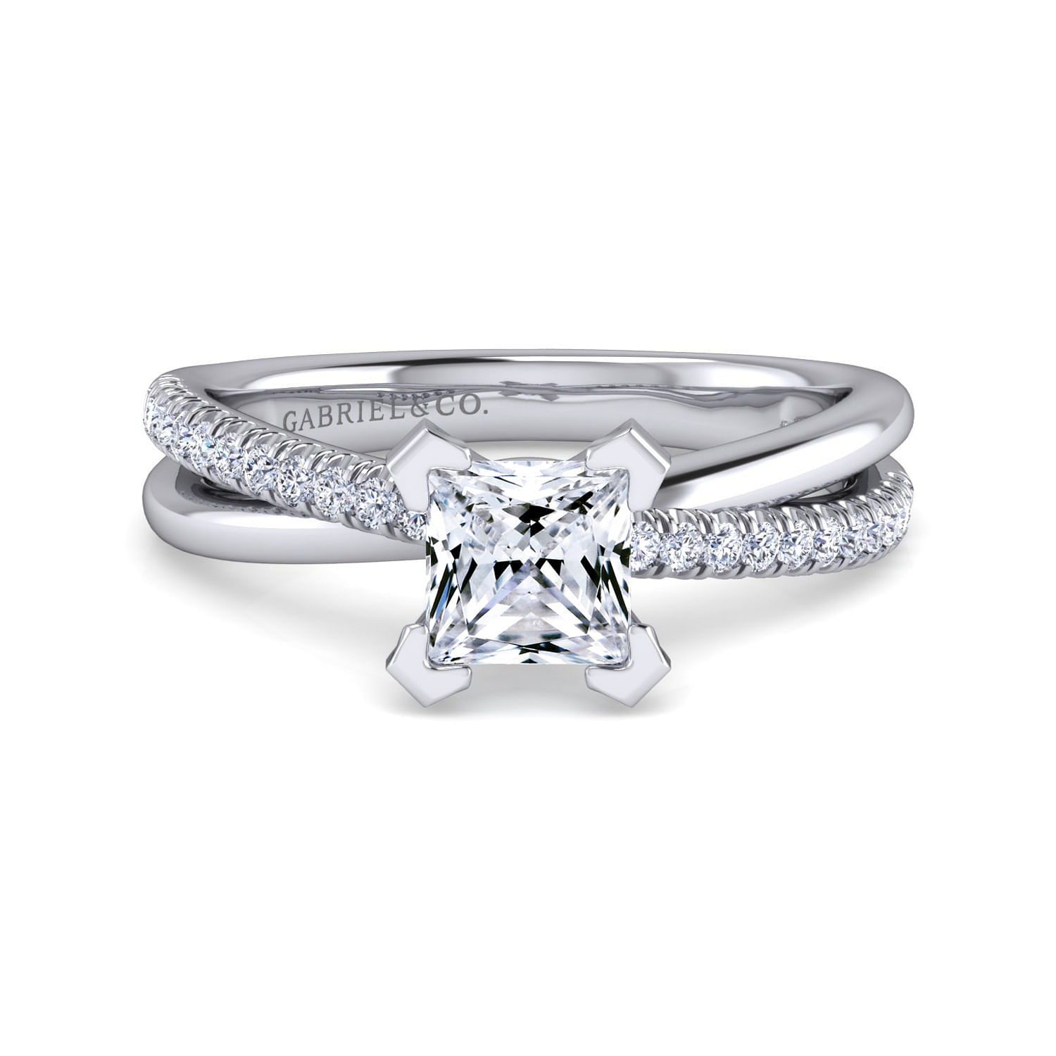 Morgan - 14K White Gold Princess Cut Diamond Engagement Ring