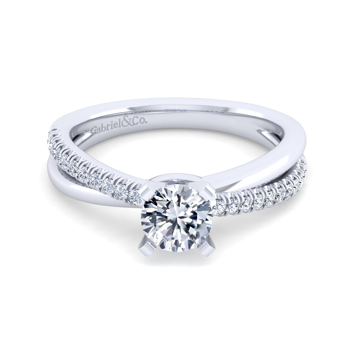 Morgan - 14K White Gold Round Diamond Engagement Ring